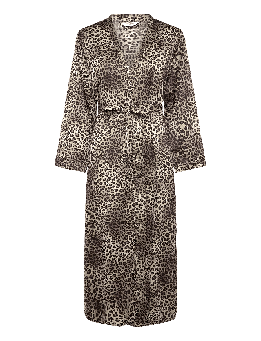 Hunkemöller - KIMONO LONG SATIN LEO - caviar - 1
