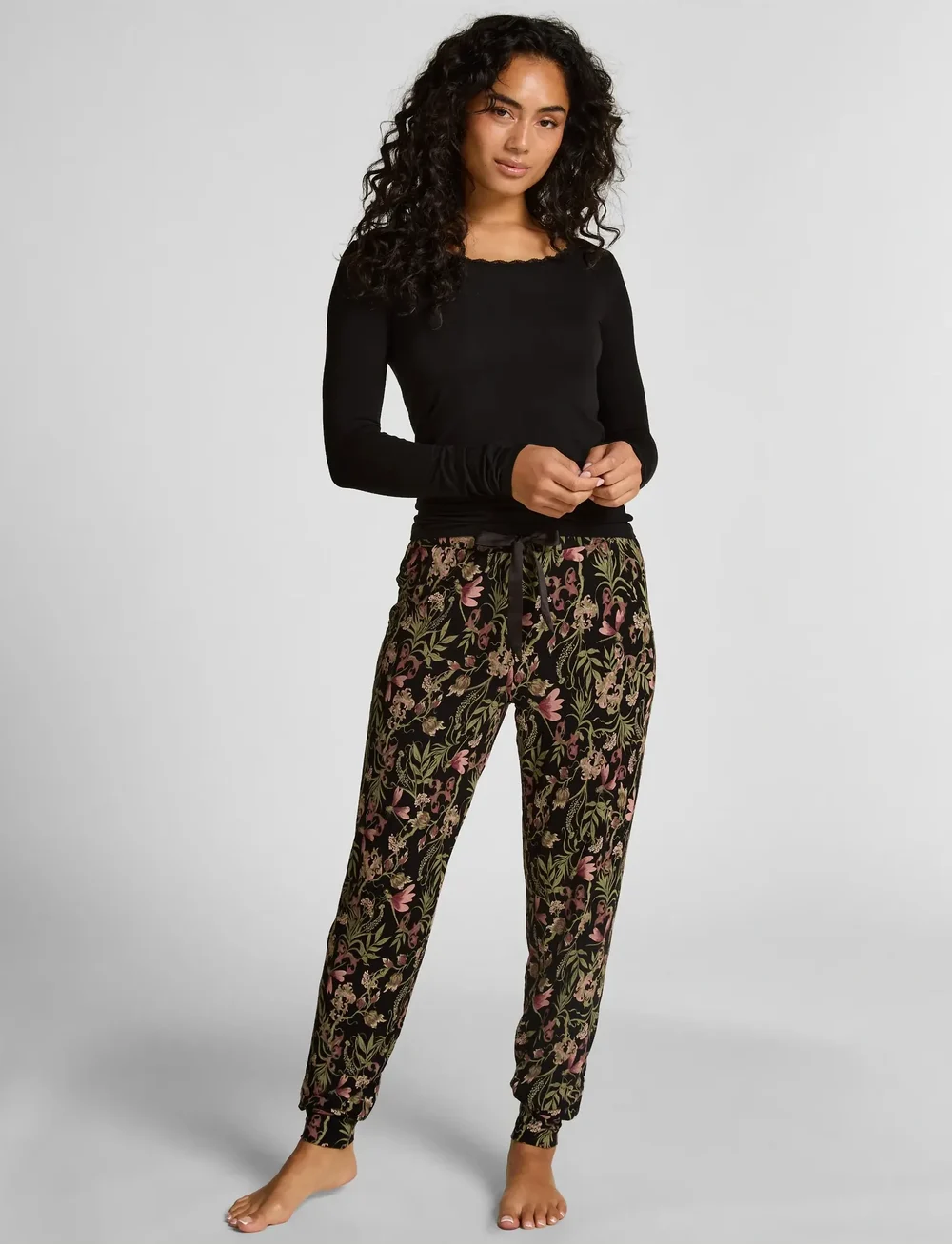 Hunkemöller - Jersey Pyjama Pants - pyjamahose - caviar - 0