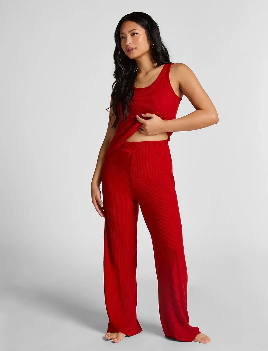 Hunkemöller - Brushed Jersey Trousers - pyjamasbyxor - savvy red - 0