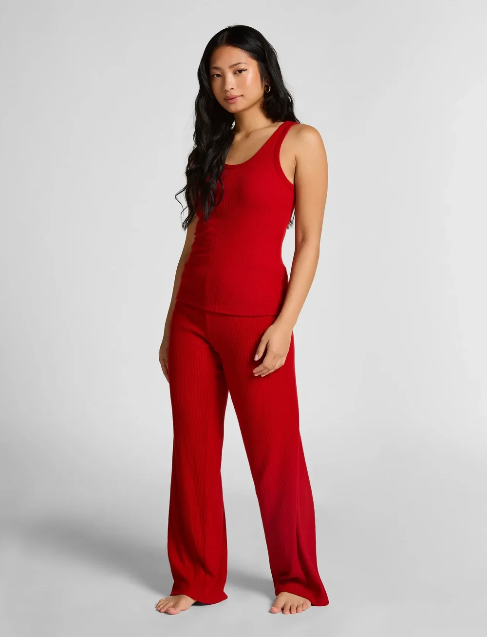 Hunkemöller - Singlet Brushed Jersey Rib - weihnachts-pyjamas - savvy red - 4