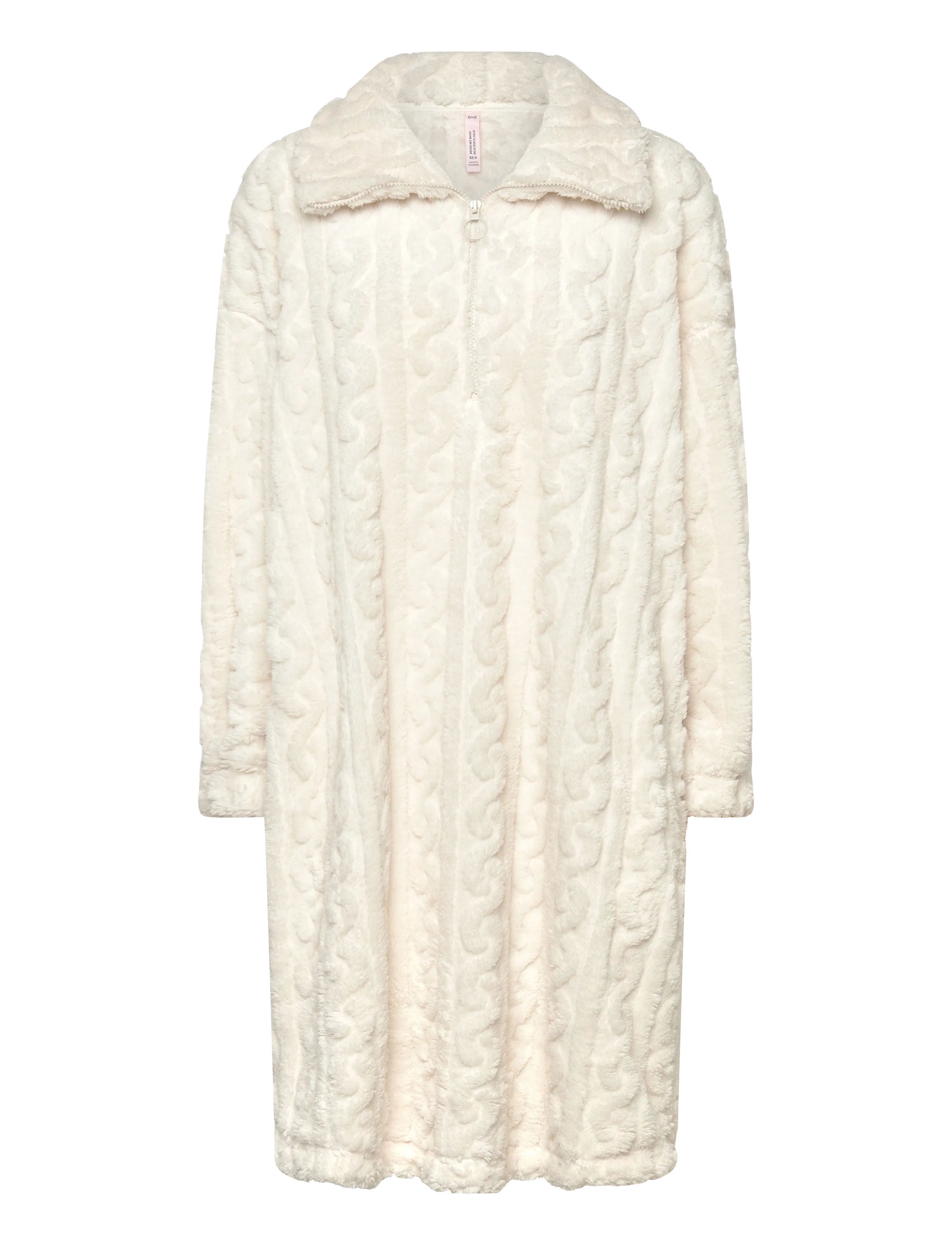 Poncho Cable Fleece - GARDENIA