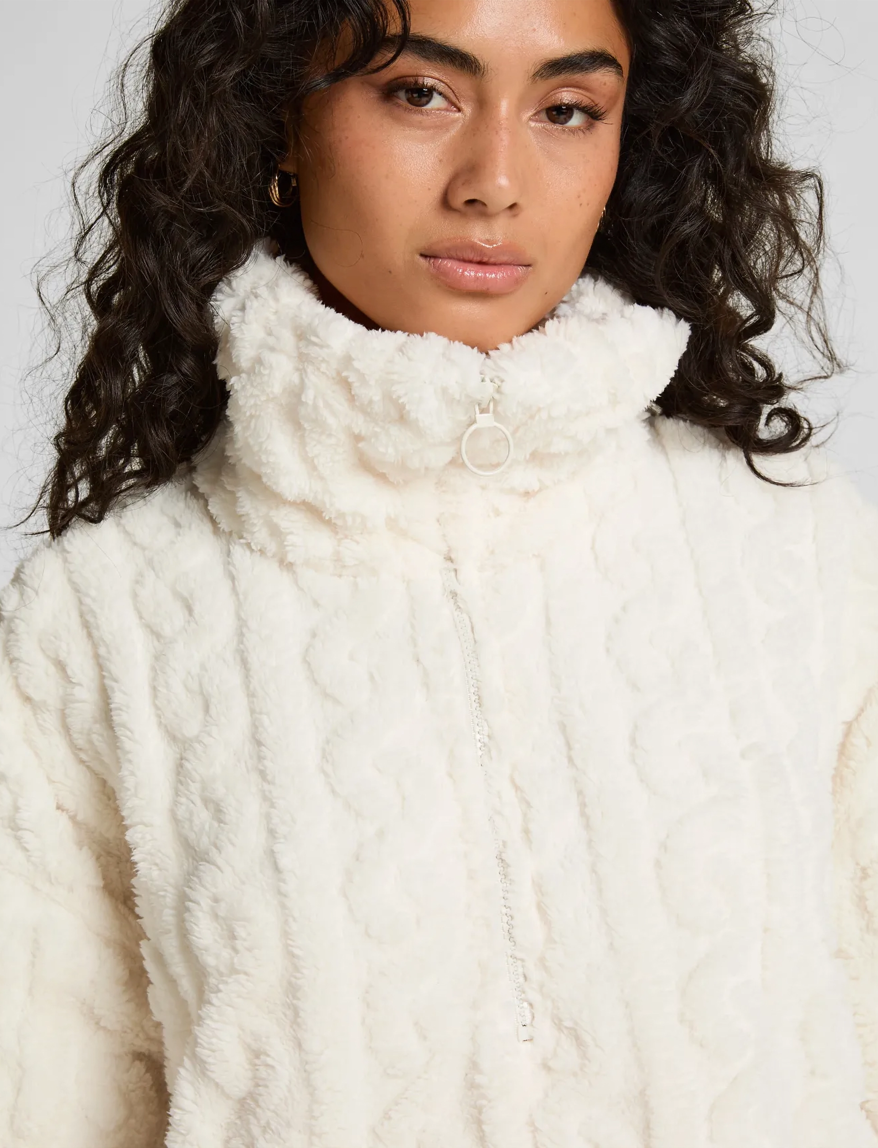 Hunkemöller - Poncho Cable Fleece - gardenia - 4