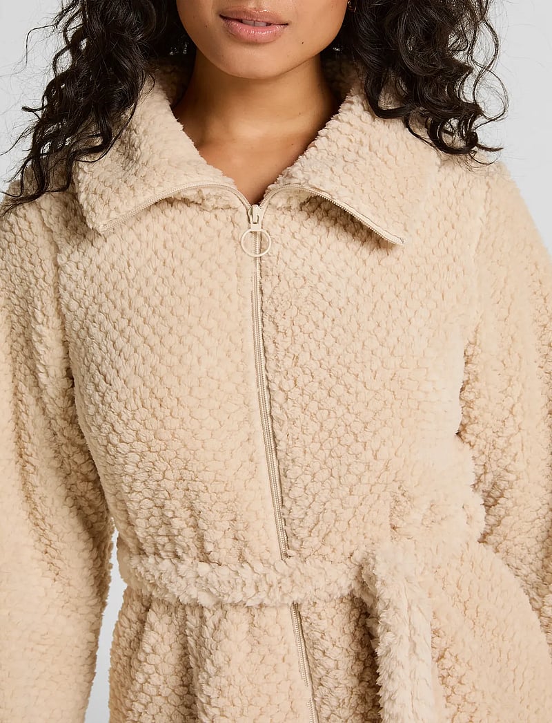 Hunkemöller - Robe Zip Up Fleece - bademäntel - whitecap gray - 4