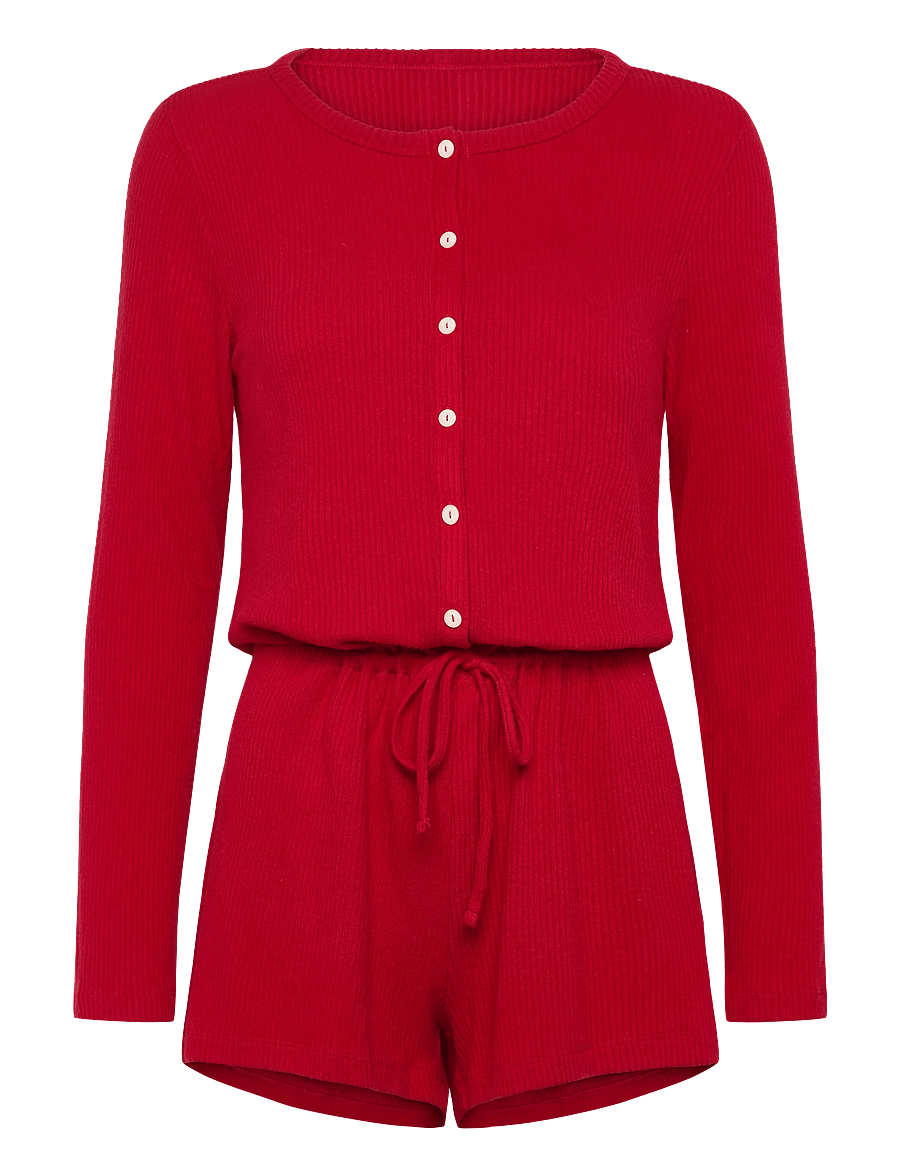 Hunkemöller - ONESIE SHORT JERSEY RIB - shorts - savvy red - 1
