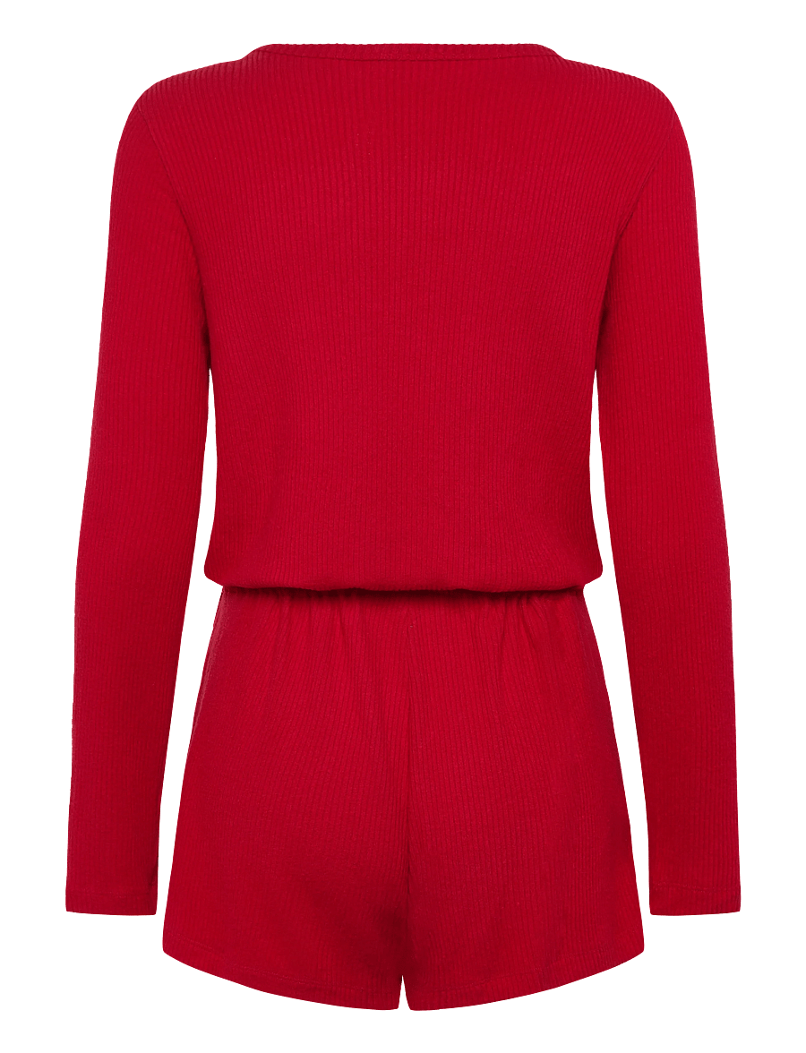Hunkemöller - ONESIE SHORT JERSEY RIB - shorts - savvy red - 2