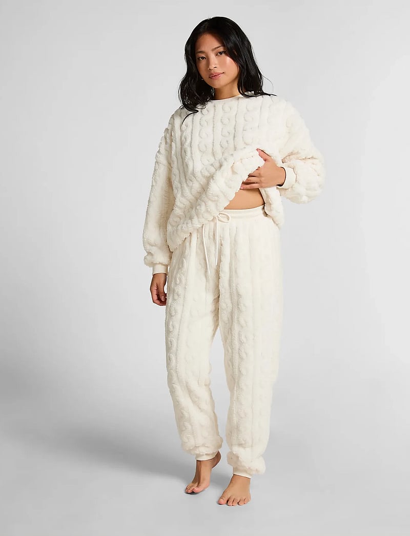 Hunkemöller - Jogger Cable Fleece - pyjamahose - gardenia - 0