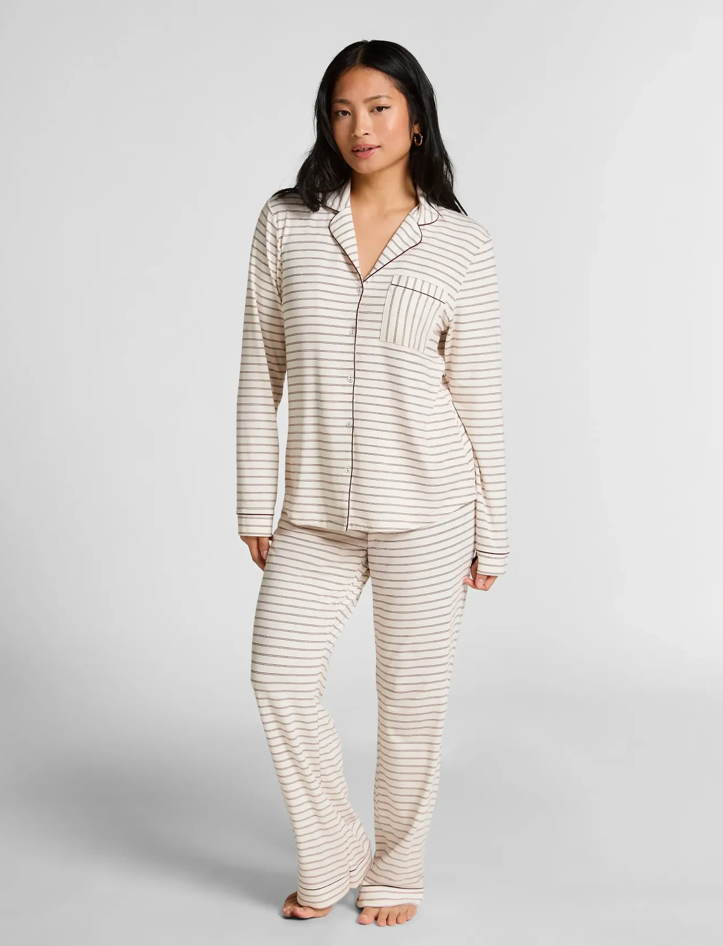 Hunkemöller - Essential Jersey Long-Sleeved Jacket - tops - gardenia - 4