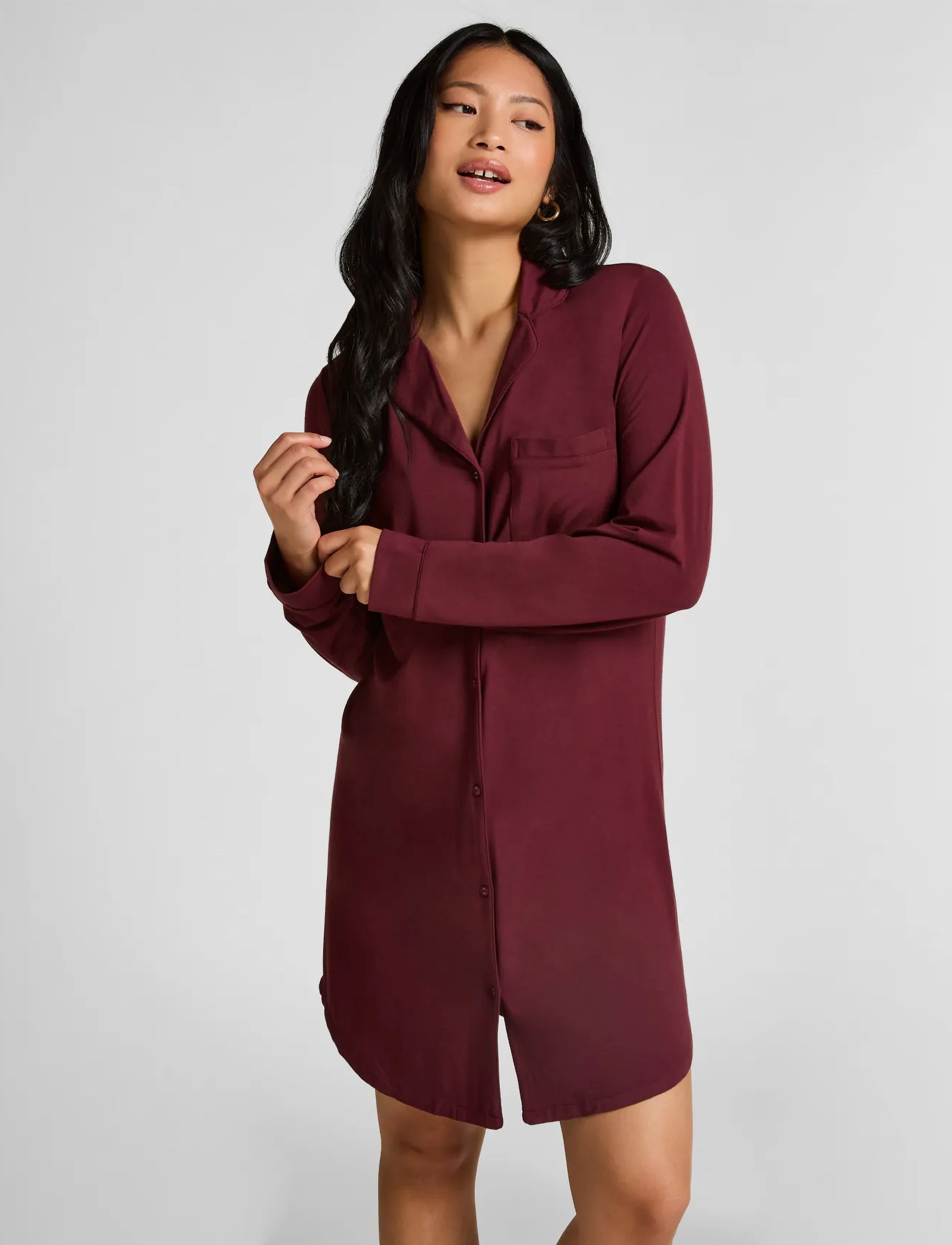 Hunkemöller Essential Jersey Shirtdress - Hunkemöller - WINDSOR WINE / burgundy