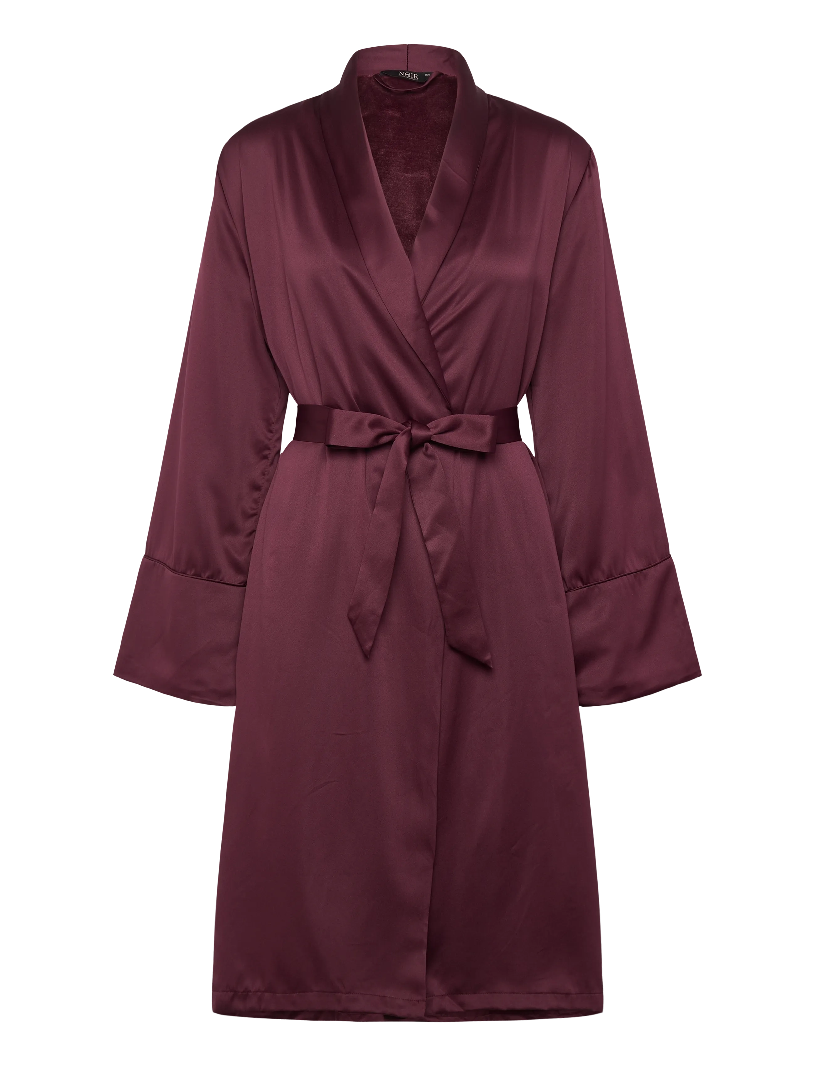 ROBE LONG SATIN FLEECE - FIG
