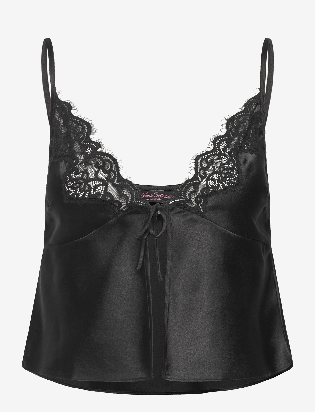 Hunkemöller - CAMI SATIN LACE MYA - overdele - caviar - 0
