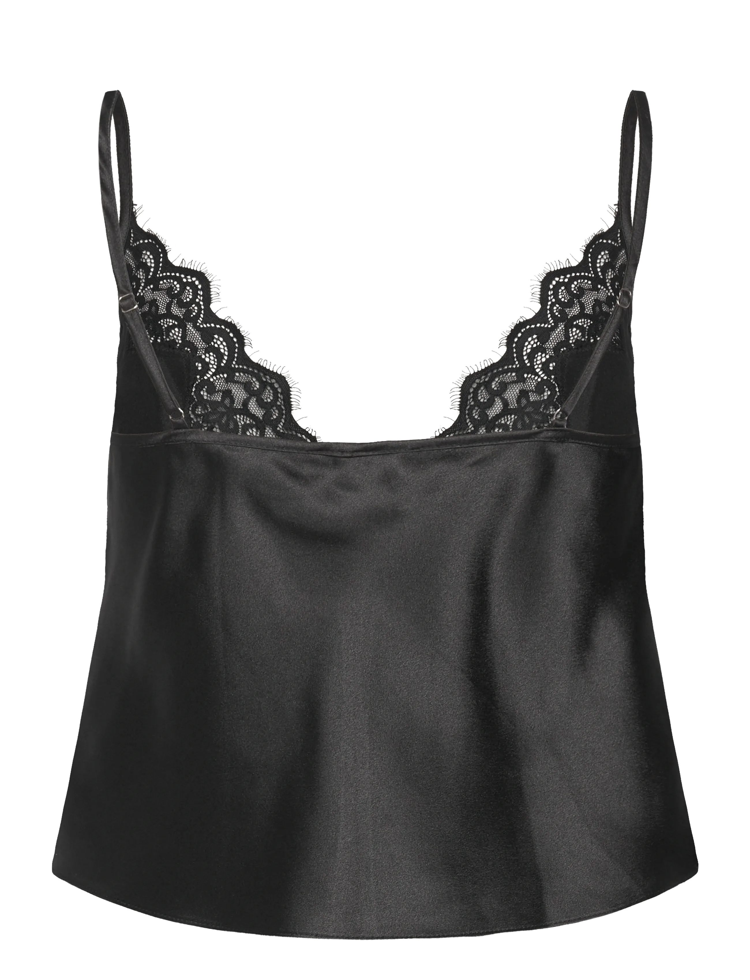 Hunkemöller - CAMI SATIN LACE MYA - oberteile - caviar - 1