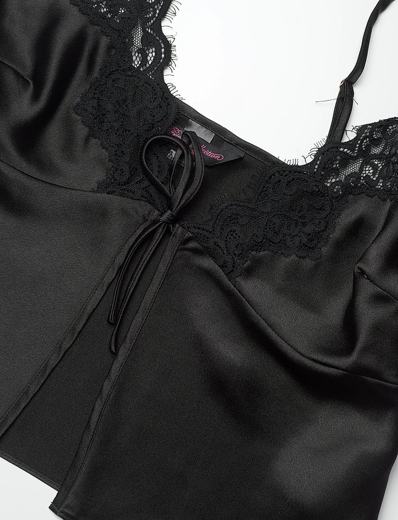 Hunkemöller - CAMI SATIN LACE MYA - alussärgid - caviar - 2