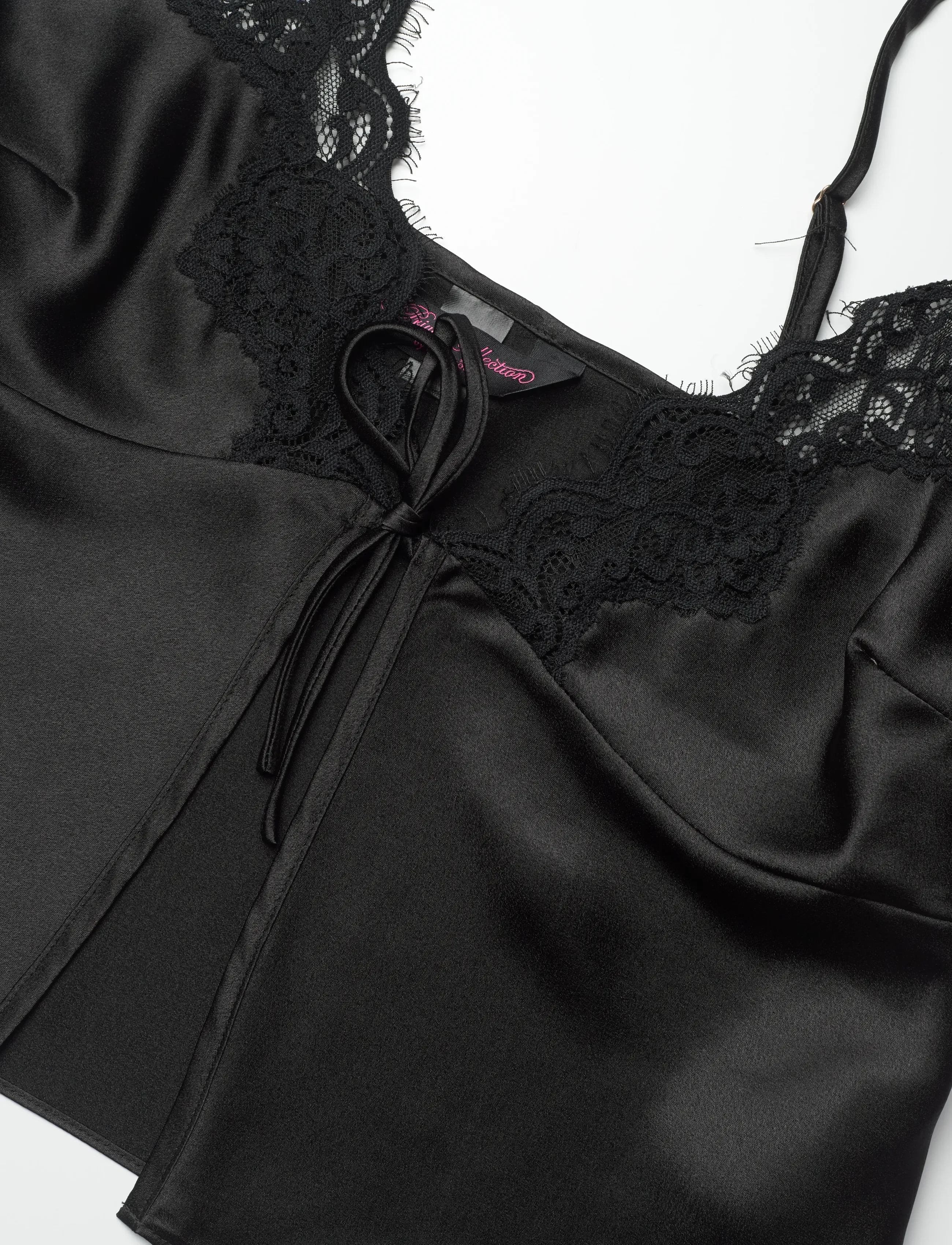 Hunkemöller - CAMI SATIN LACE MYA - oberteile - caviar - 2
