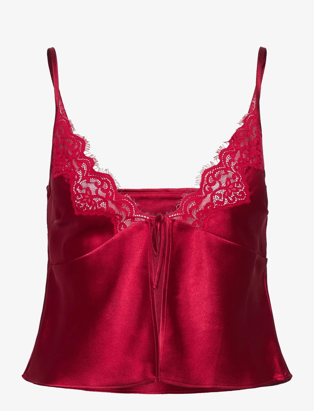 Hunkemöller - CAMI SATIN LACE MYA - Överdelar - chili pepper - 1
