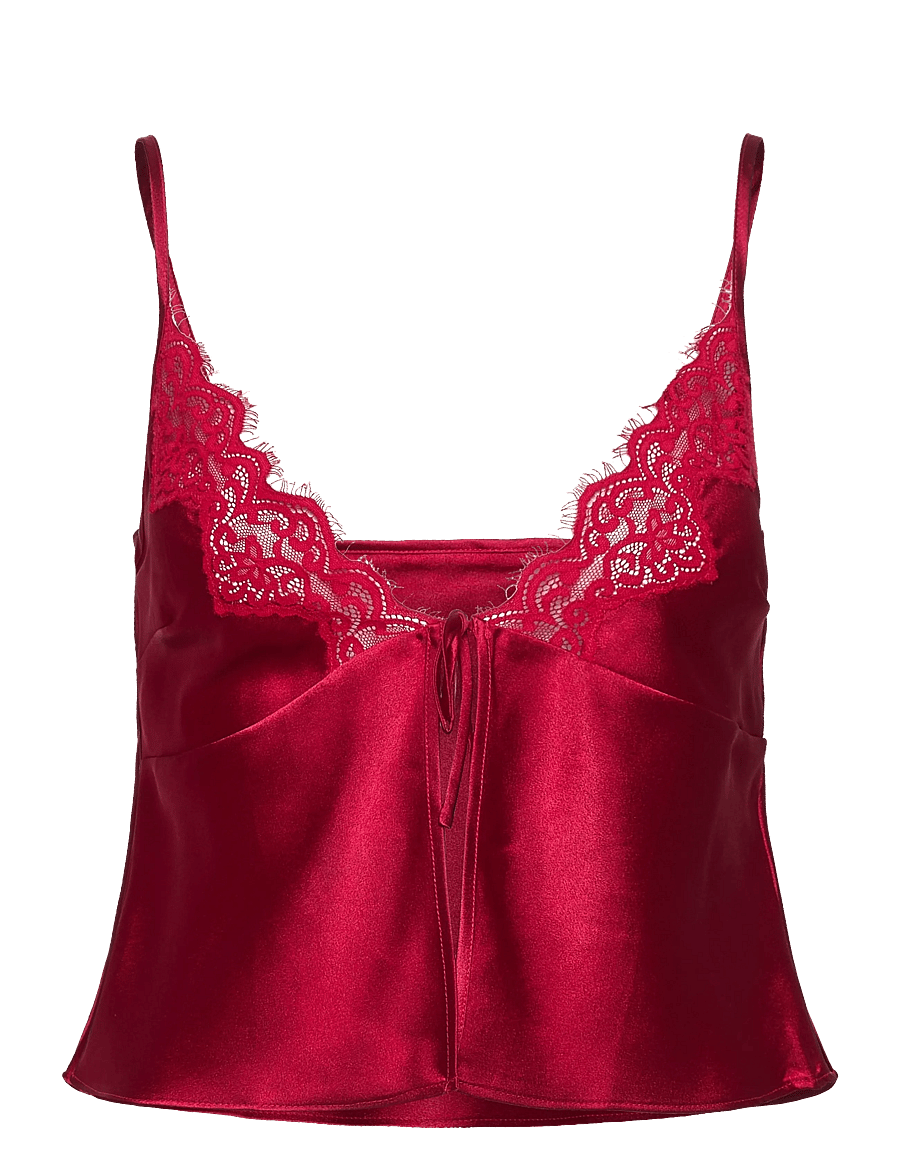 Hunkemöller - CAMI SATIN LACE MYA - overdele - chili pepper - 1