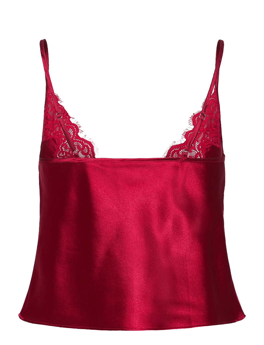 Hunkemöller - CAMI SATIN LACE MYA - overdele - chili pepper - 2
