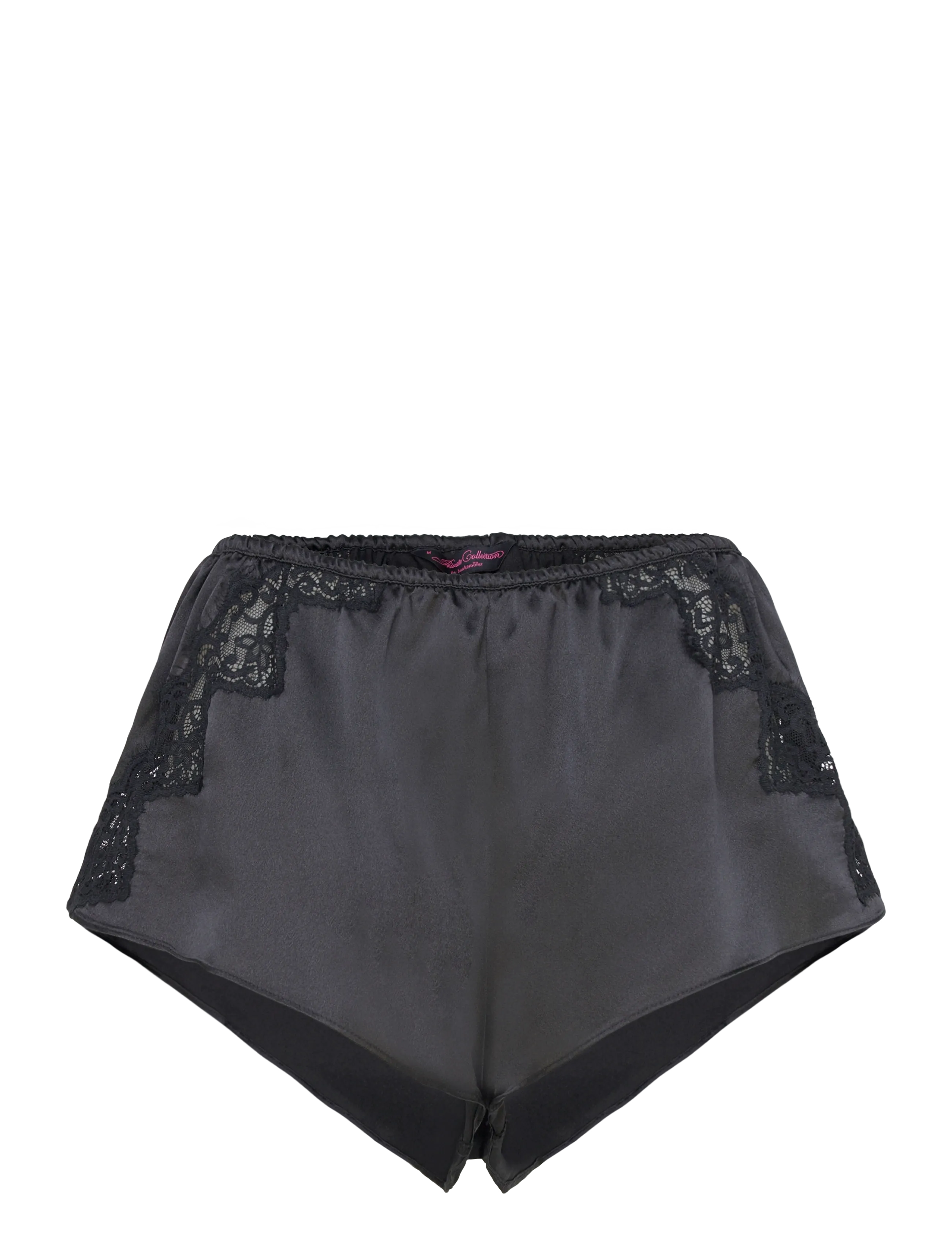 Hunkemöller SHORT SATIN LACE MYA - Slips - CAVIAR / black