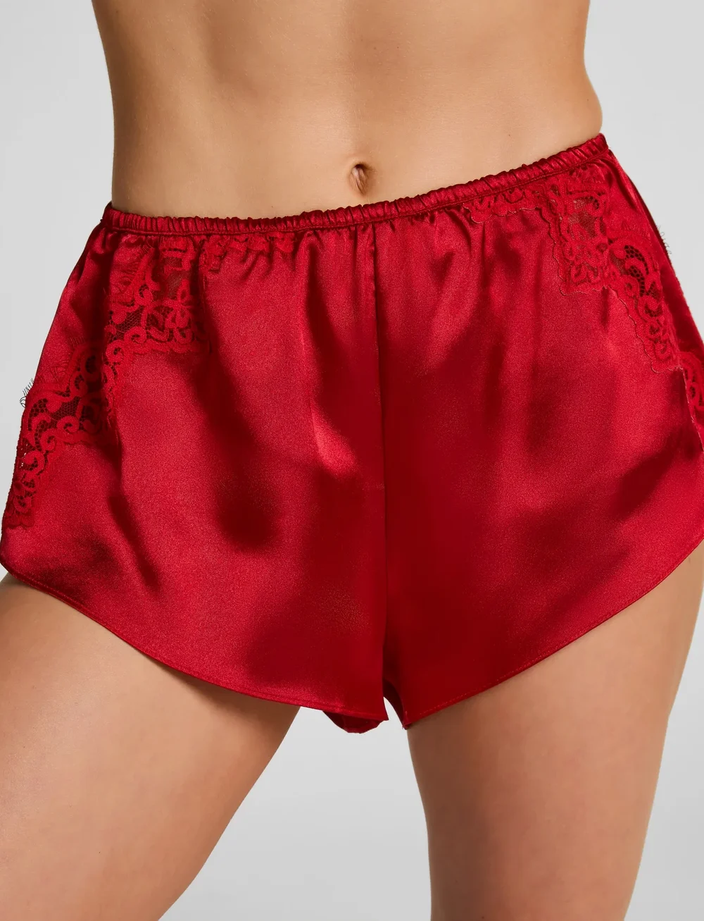 Hunkemöller - SHORT SATIN LACE MYA - lühikesed püksid - chili pepper - 3