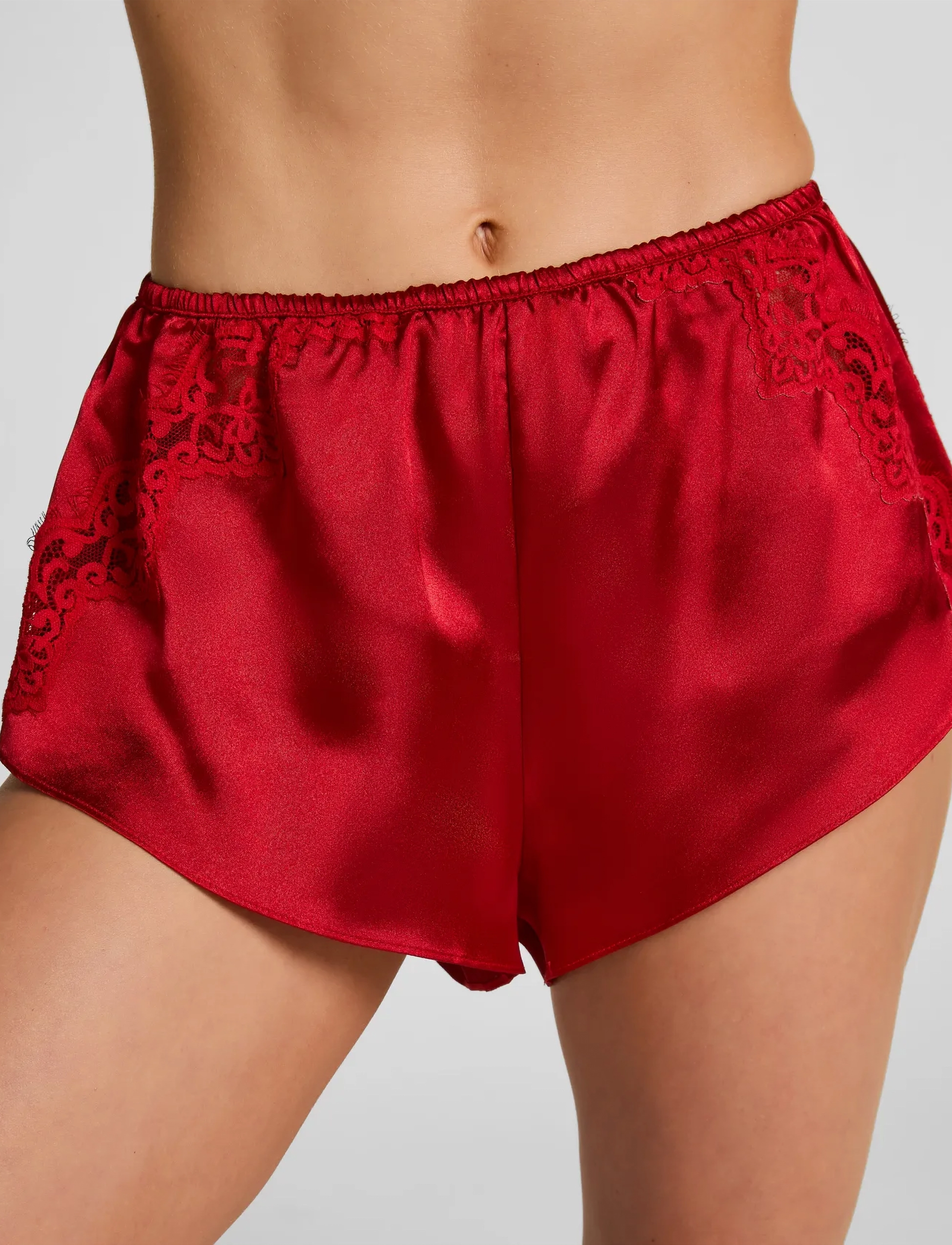 Hunkemöller - SHORT SATIN LACE MYA - chili pepper - 3