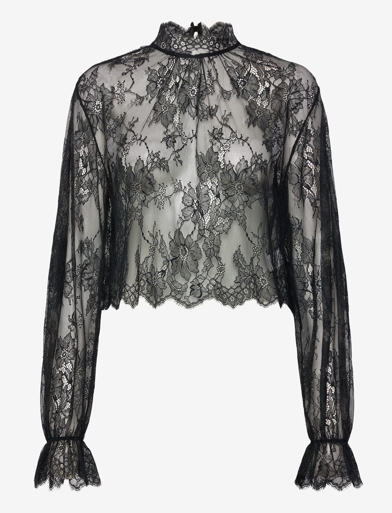 Hunkemöller - TOP LS LACE CECILIA - Överdelar - caviar - 1