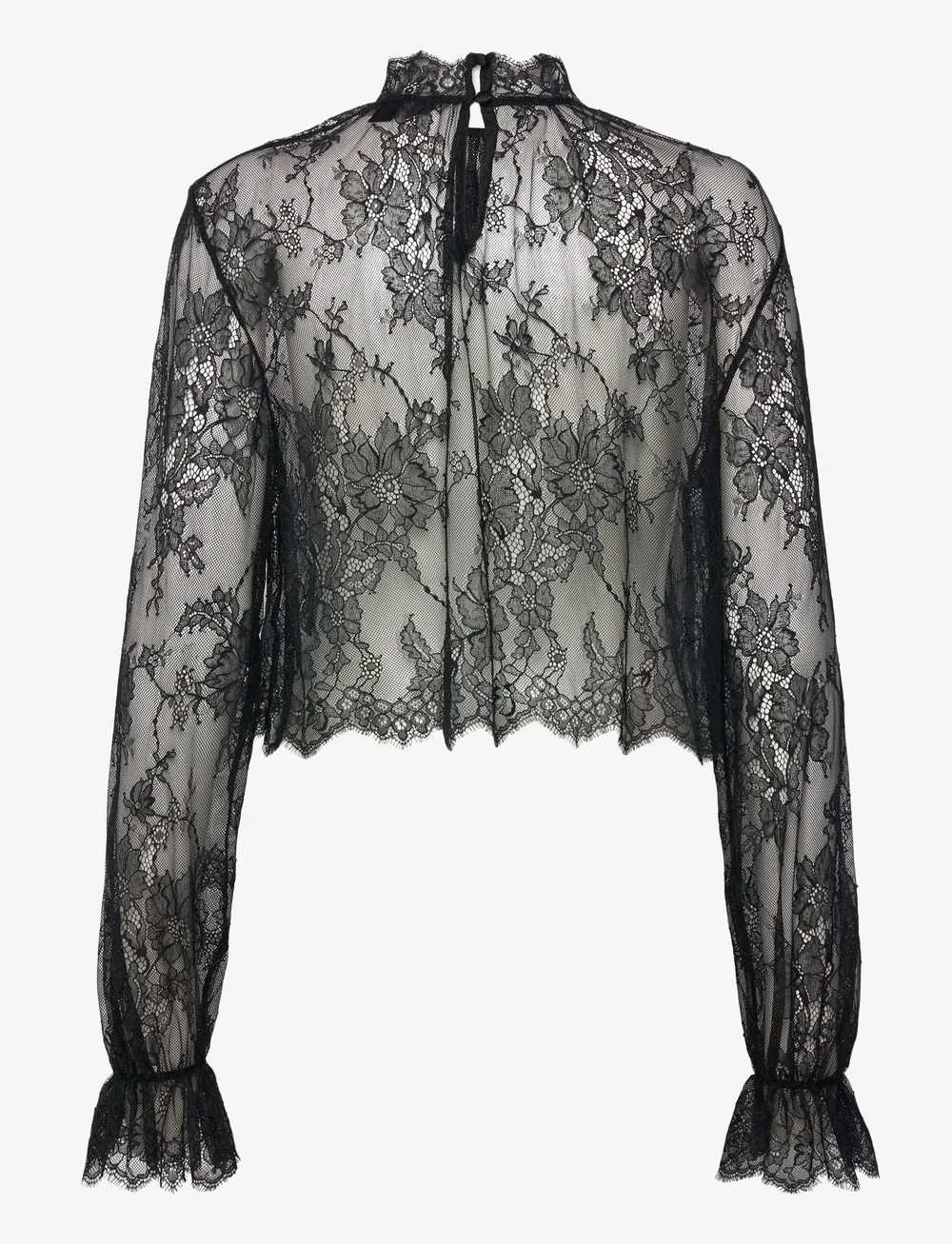 Hunkemöller - TOP LS LACE CECILIA - oberteile - caviar - 2