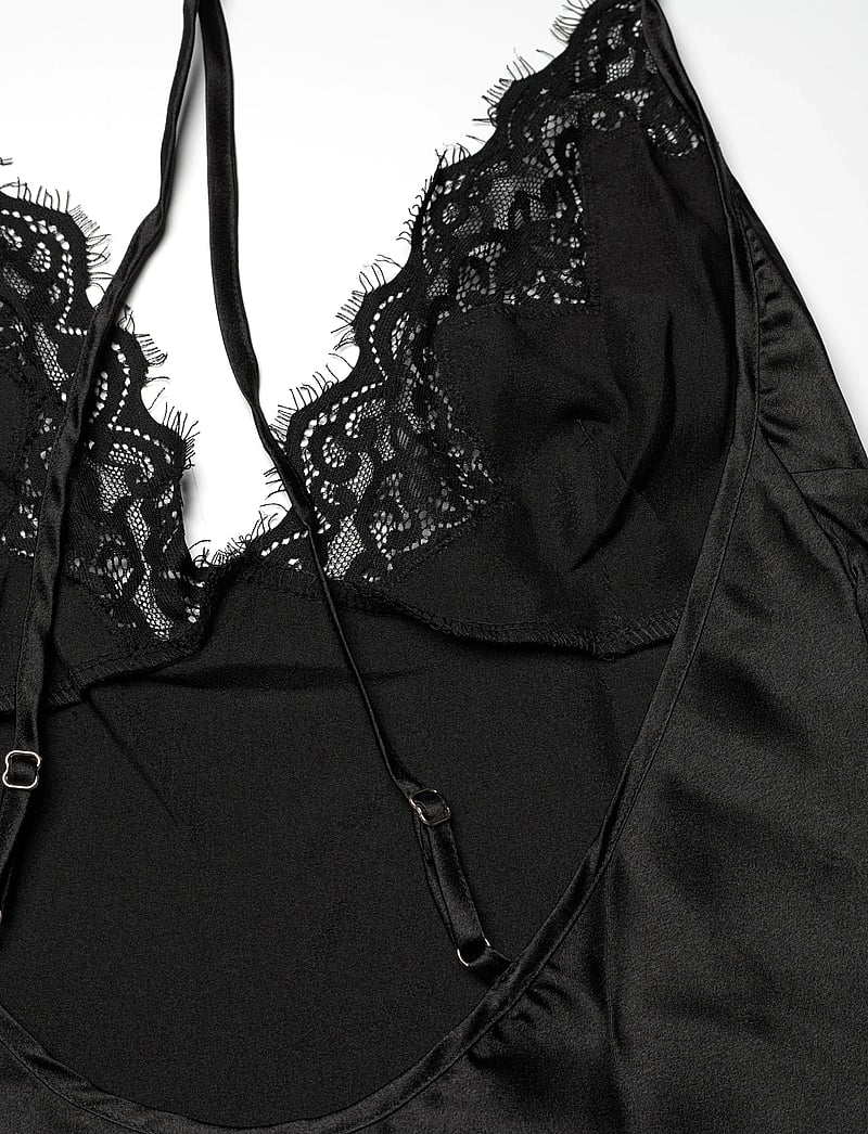 Hunkemöller - SD LONG SATIN LACE MYA - Öösärgid - caviar - 4