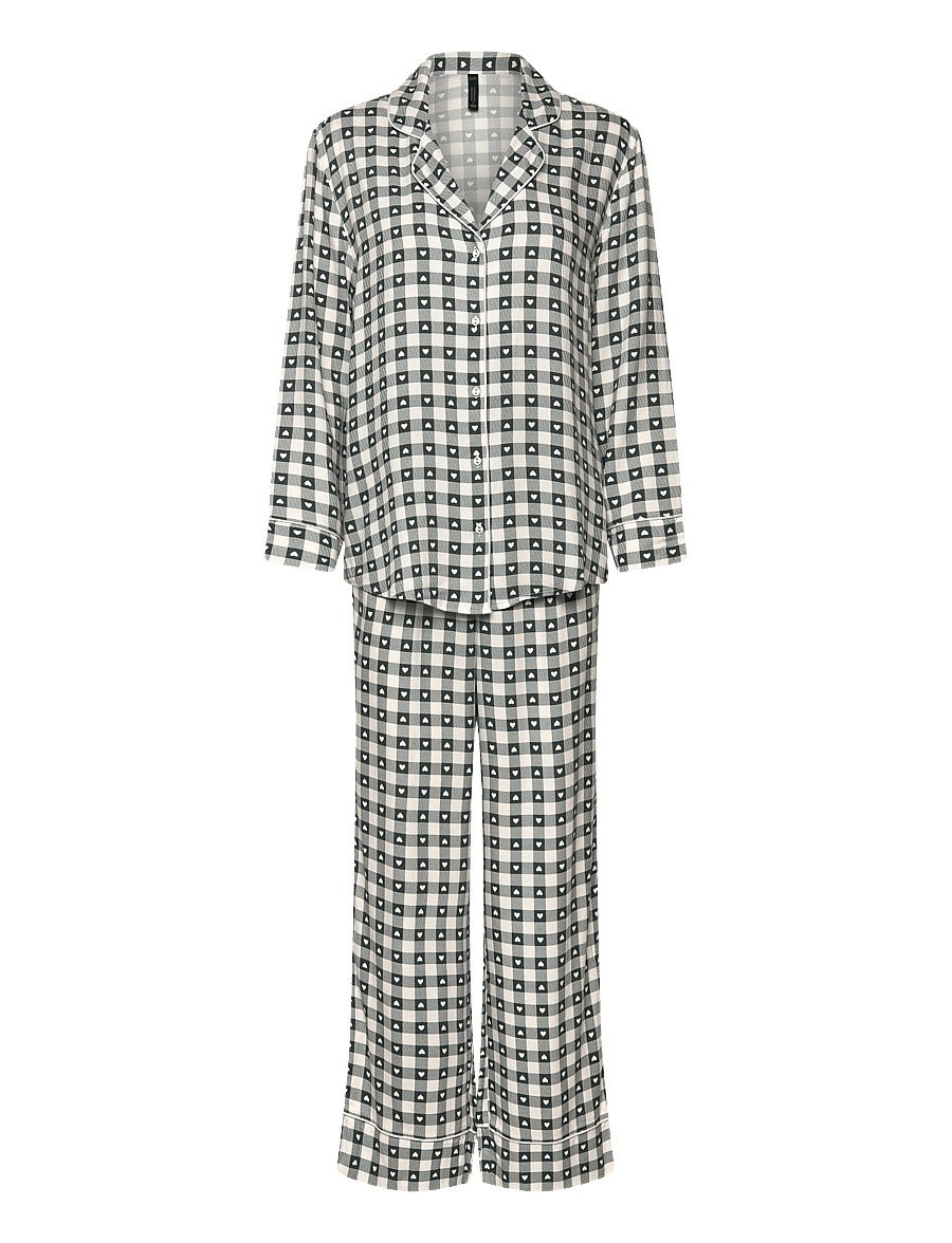 Hunkemöller - PJ LS VIS TWILL PRINT - pyjamas - green gables - 1