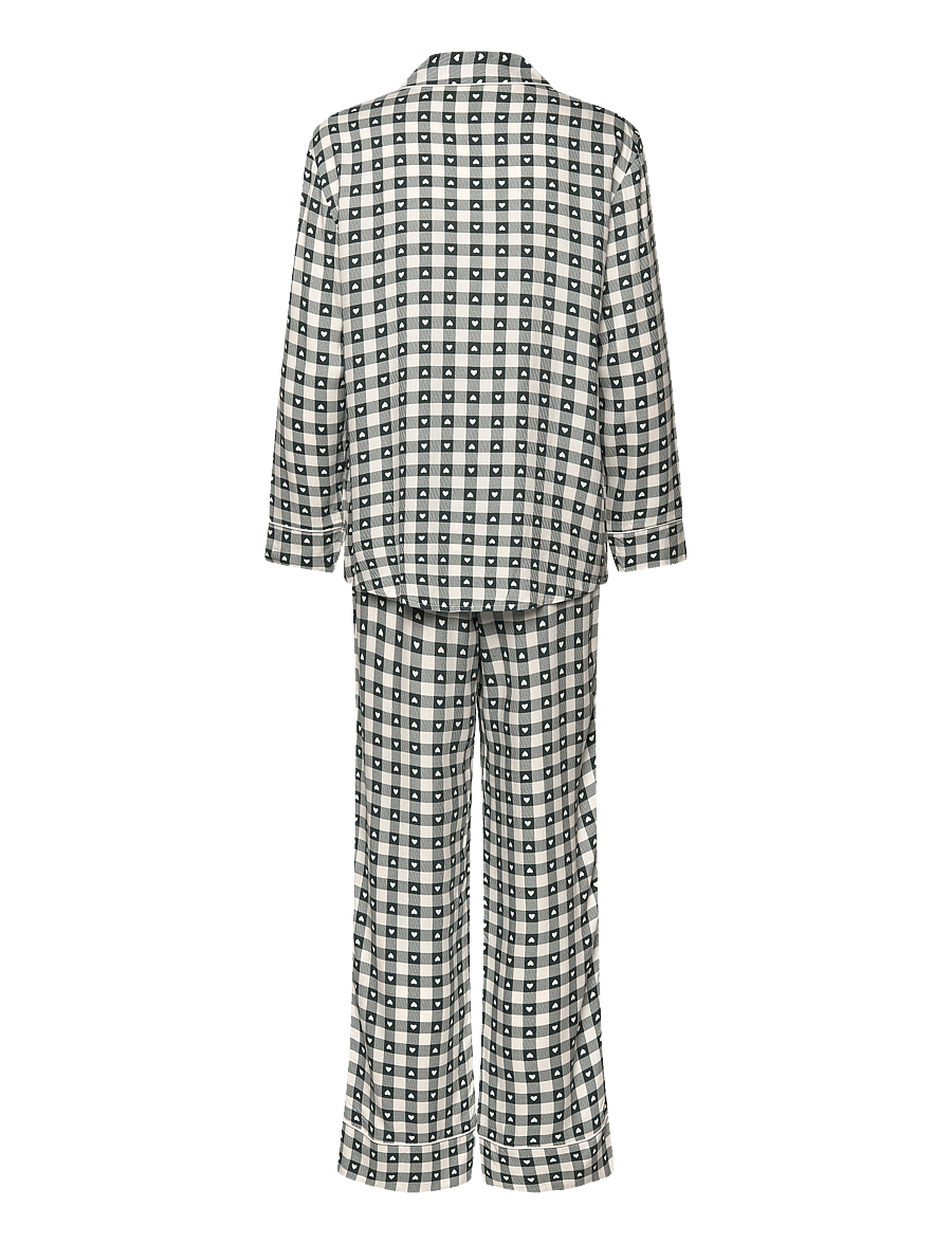 Hunkemöller - PJ LS VIS TWILL PRINT - pyjamas - green gables - 2