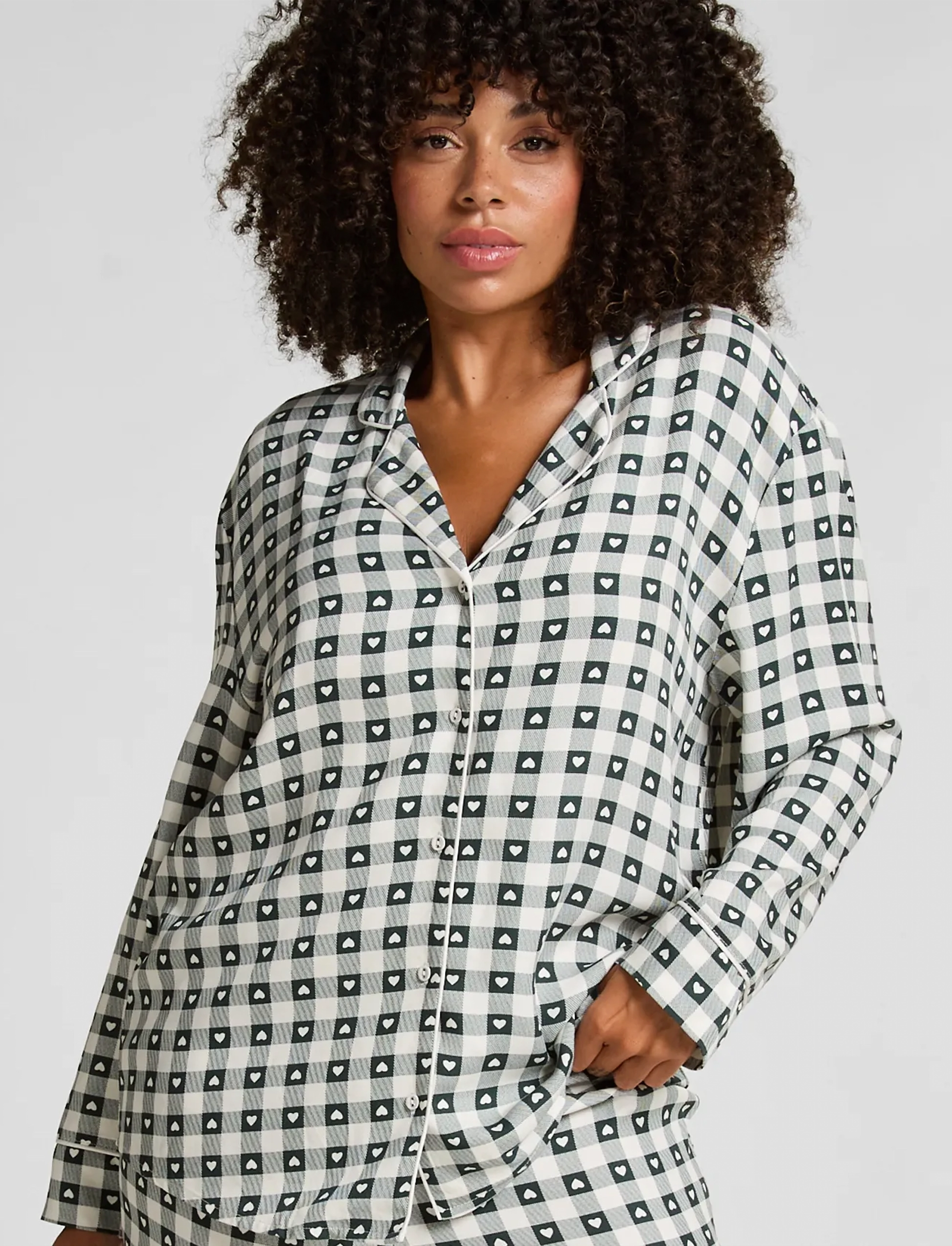Hunkemöller PJ LS VIS TWILL PRINT - Nattøj & Loungewear - GREEN GABLES / multi