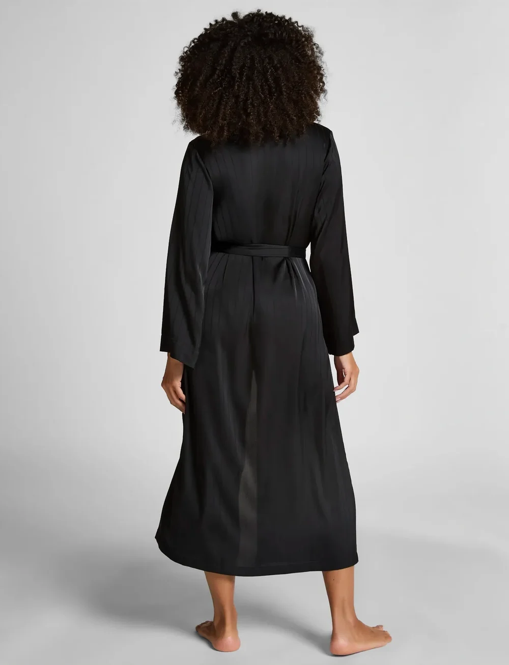 Hunkemöller - KIMONO LONG SATIN PINSTRIPE - kimonoer - caviar - 3