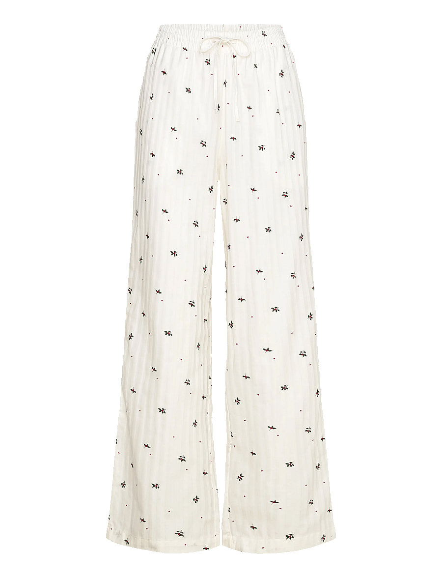 Hunkemöller - PANT CO JACQUARD MISTLETOE - pyjamahousut - gardenia - 1