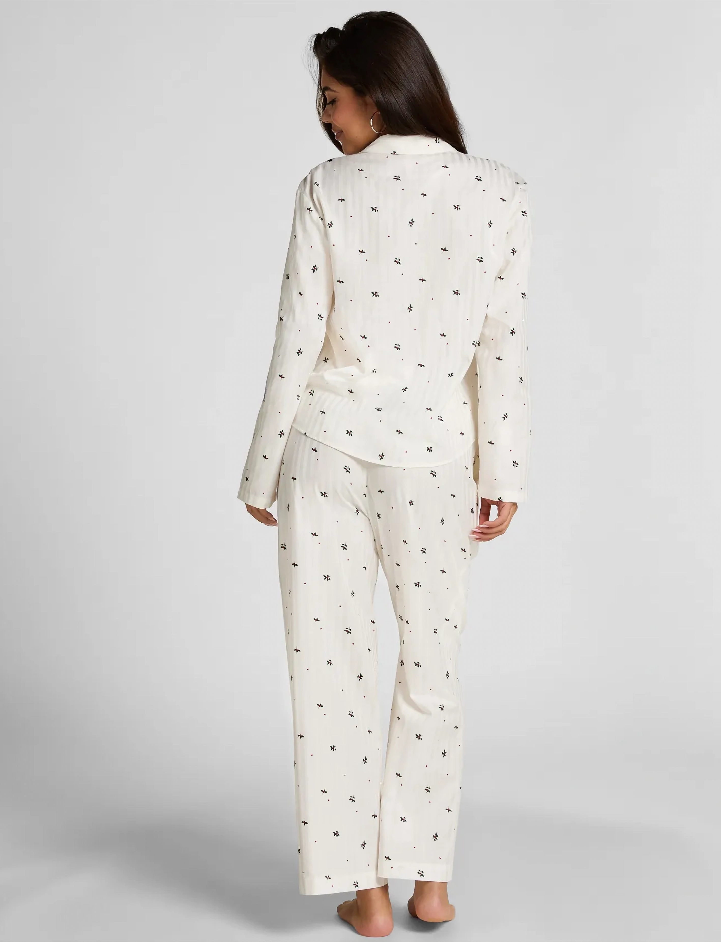 Hunkemöller - PANT CO JACQUARD MISTLETOE - pyjamahousut - gardenia - 4