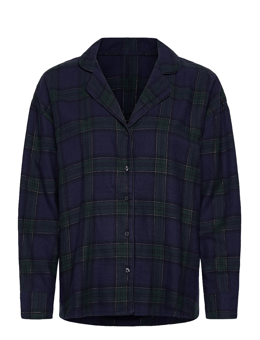 Hunkemöller - JACKET LS FLANNEL TWILL CHECK - oberteile - naval academy - 1