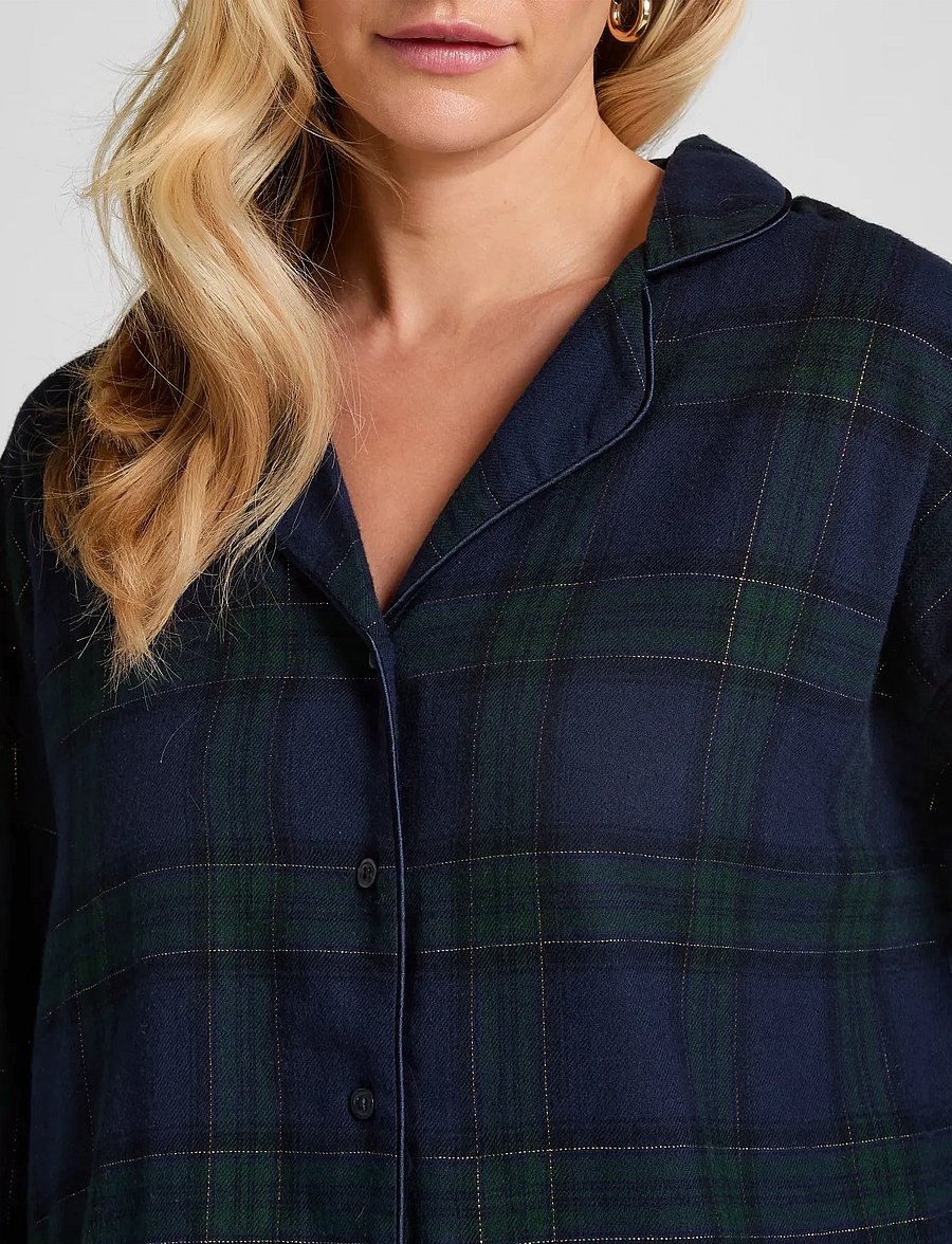 Hunkemöller - JACKET LS FLANNEL TWILL CHECK - oberteile - naval academy - 3