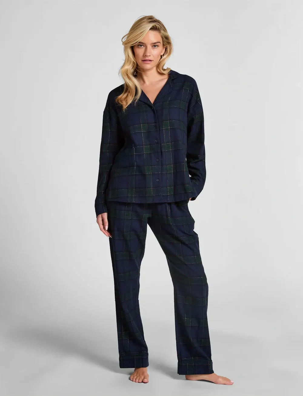 Hunkemöller - JACKET LS FLANNEL TWILL CHECK - overdele - naval academy - 4