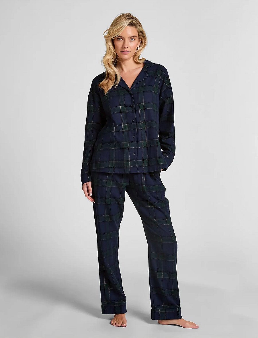 Hunkemöller - JACKET LS FLANNEL TWILL CHECK - oberteile - naval academy - 4
