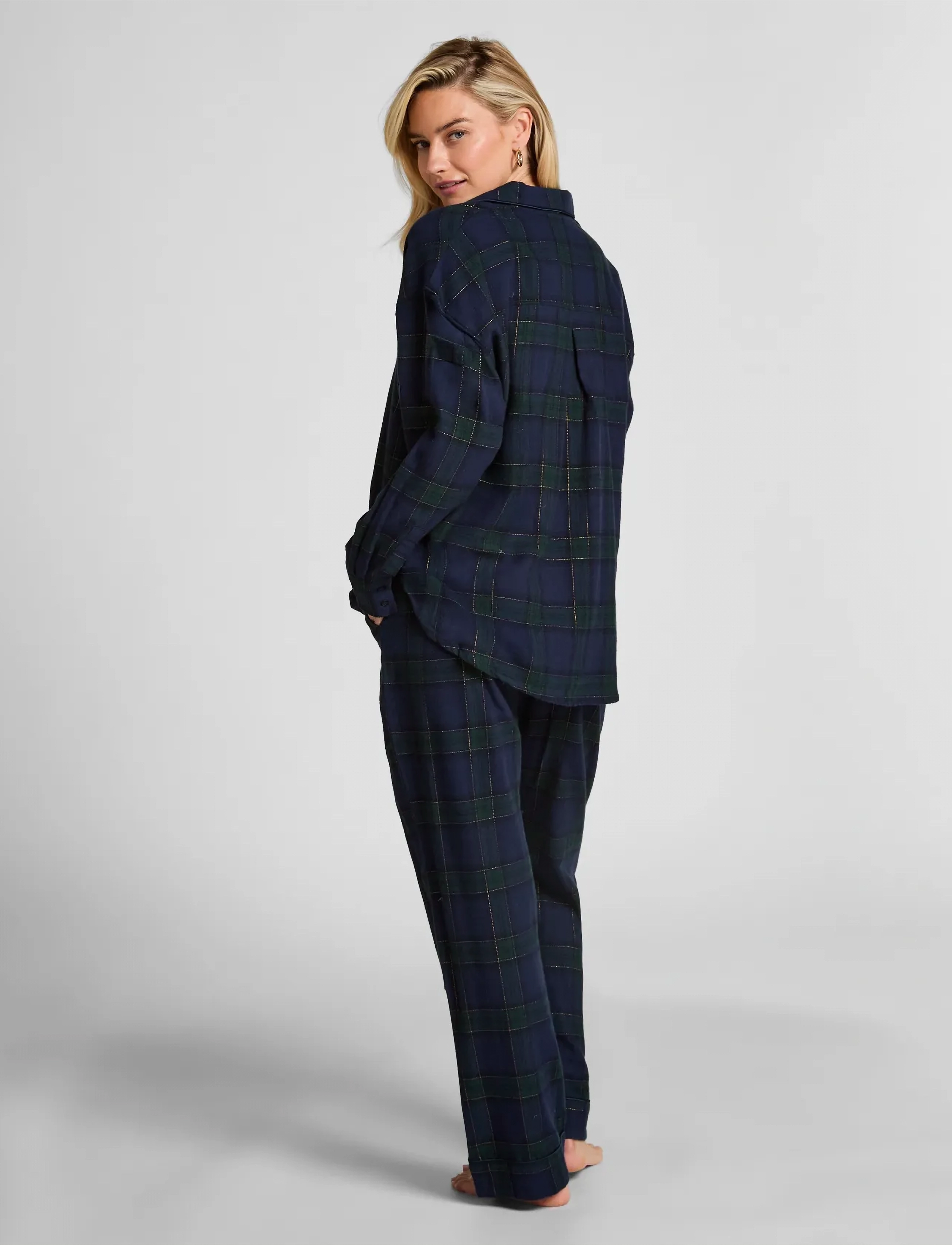Hunkemöller - JACKET LS FLANNEL TWILL CHECK - madalaimad hinnad - naval academy - 5