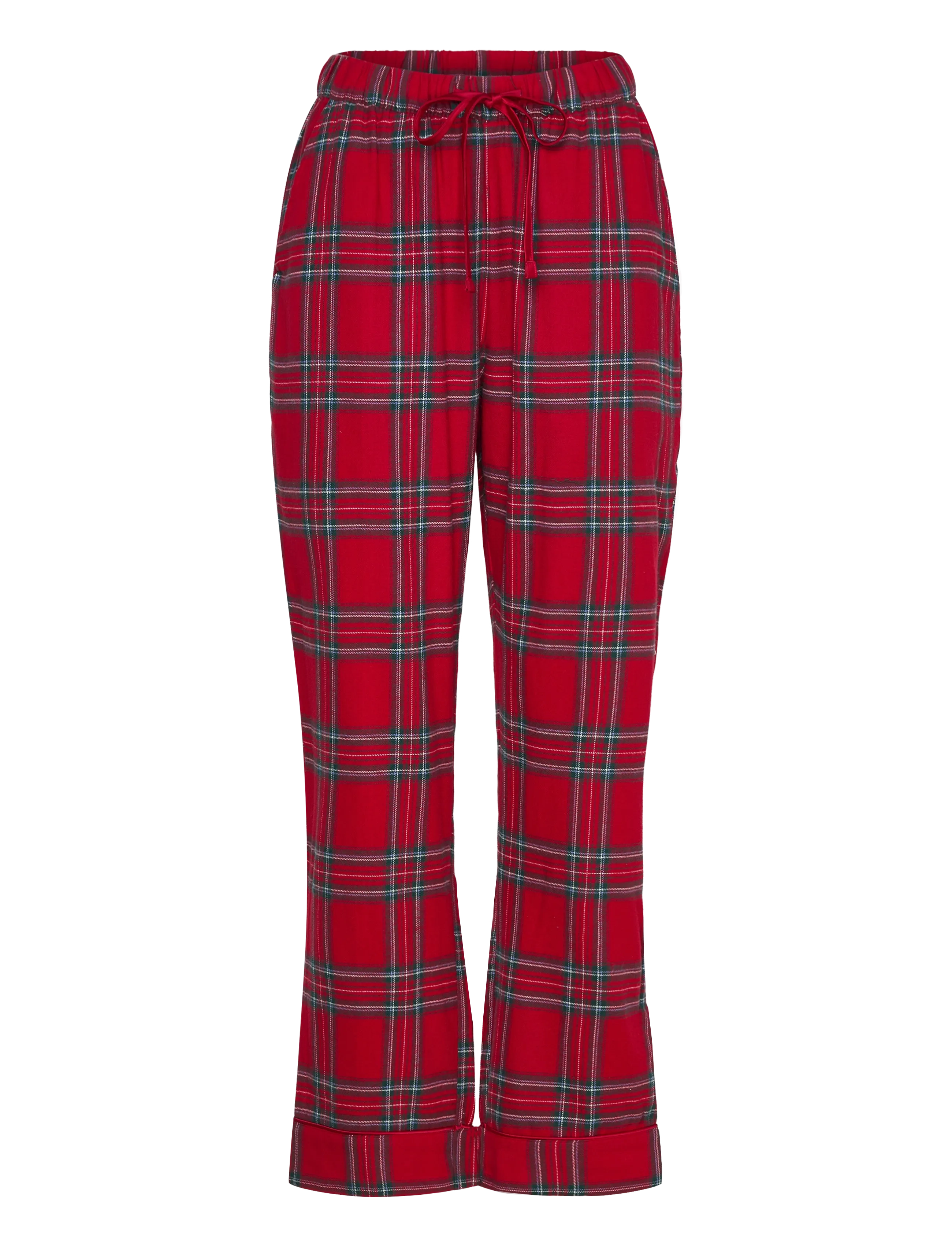 HUNKEMÖLLER Hose Flannel Straight Check Rot - XS - Damen