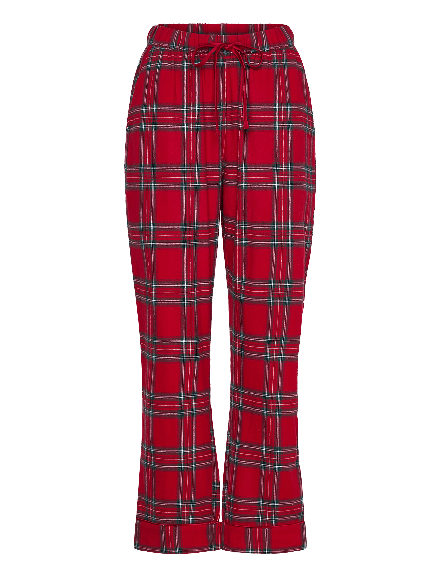 Hunkemöller - PANT FLANNEL STRAIGHT CHECK - pyjama pants - savvy red - 1