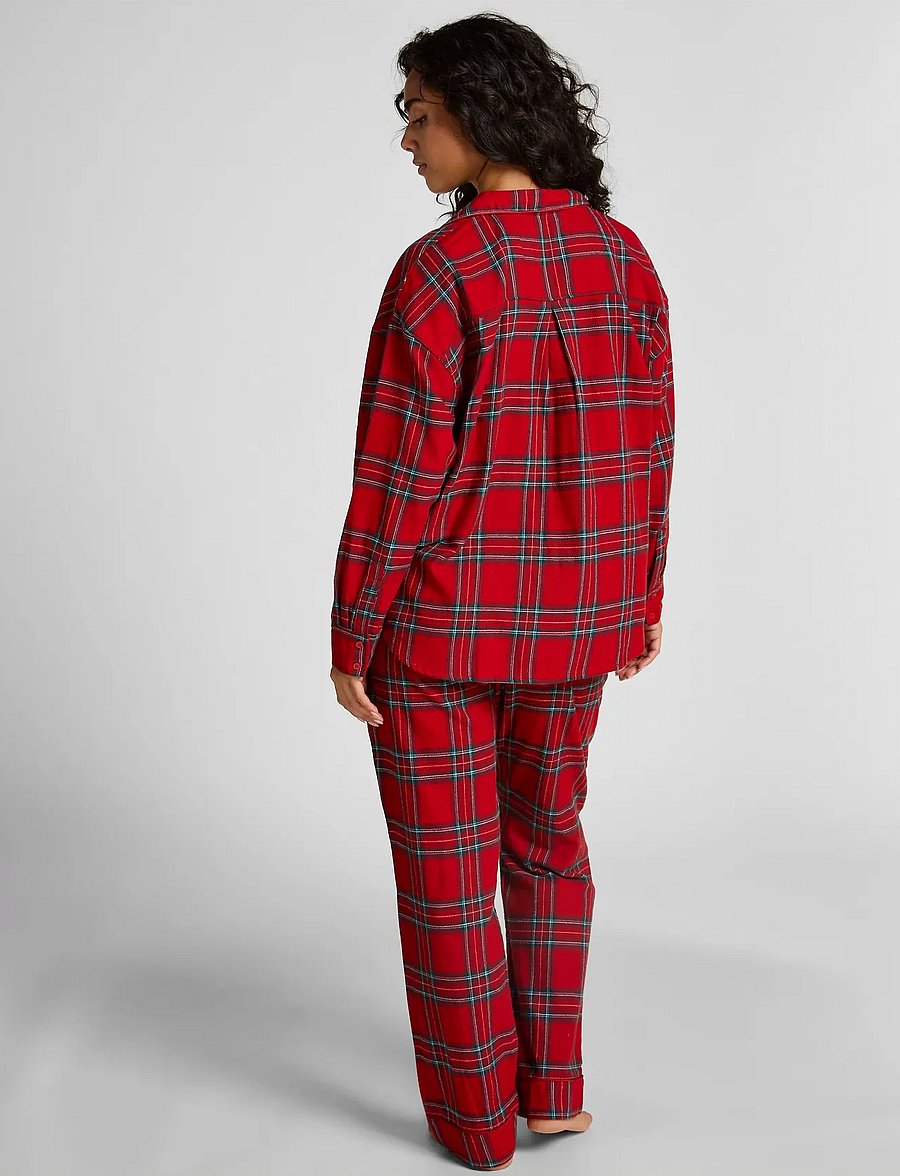 Hunkemöller - PANT FLANNEL STRAIGHT CHECK - pyjama pants - savvy red - 3