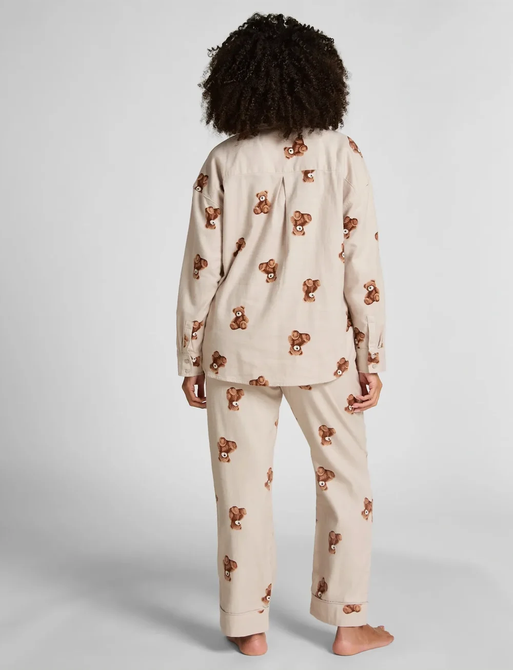 Hunkemöller - JACKET LS FLANNEL TWILL BEAR - overdele - gray morn - 5