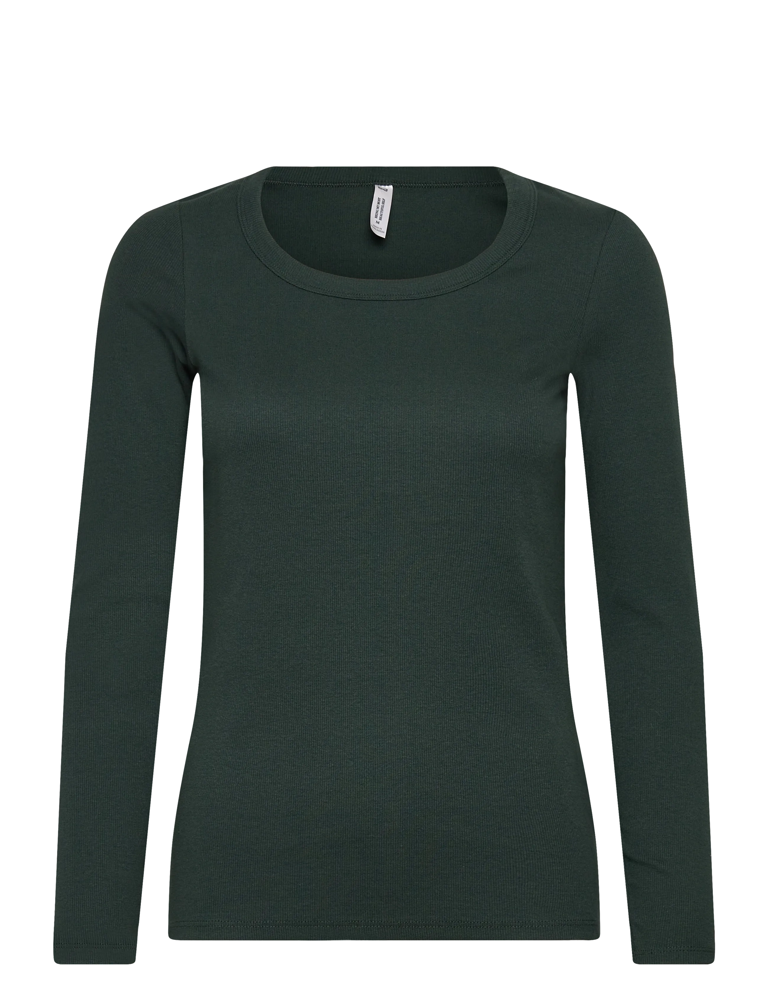 Hunkemöller TOP LS CREW RIB COTTON - Dagens superdeals - GREEN GABLES / green