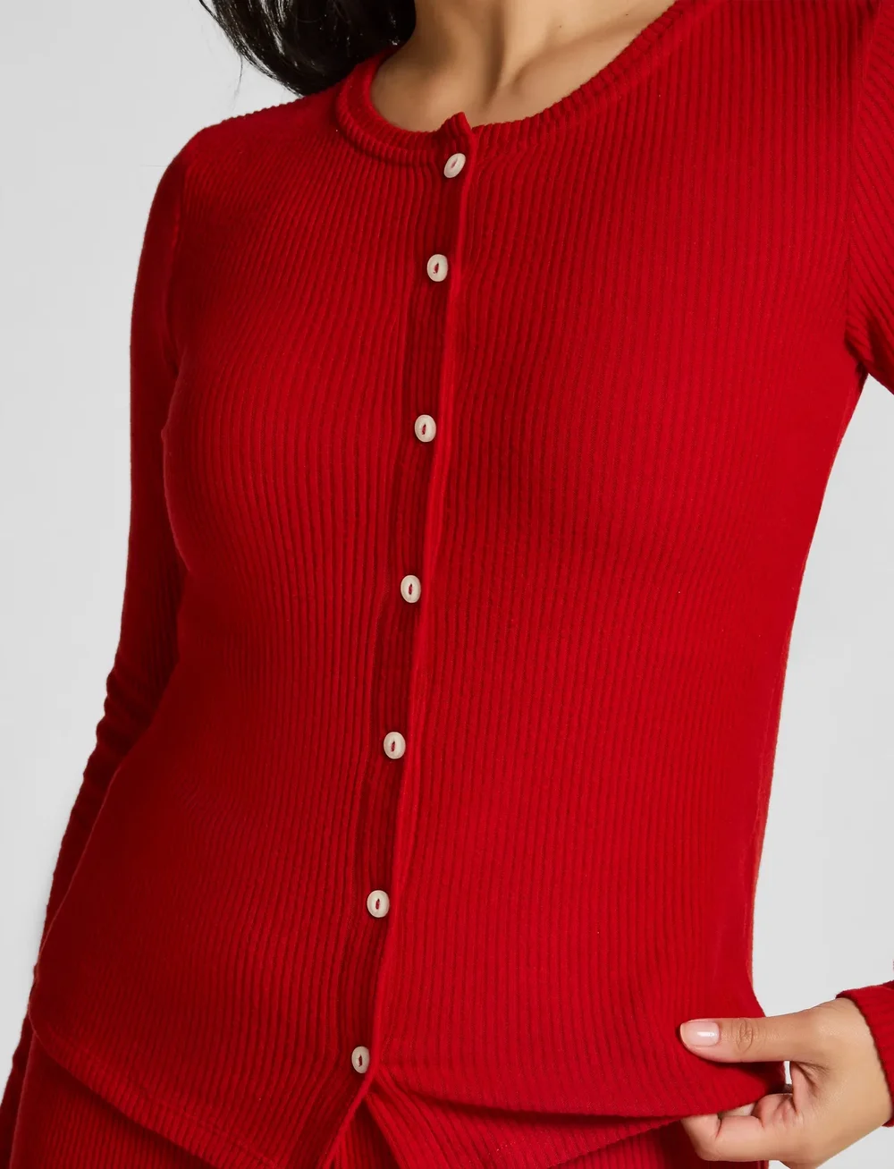 Hunkemöller - Cardigan Brushed Jersey - julepyjamas - savvy red - 3