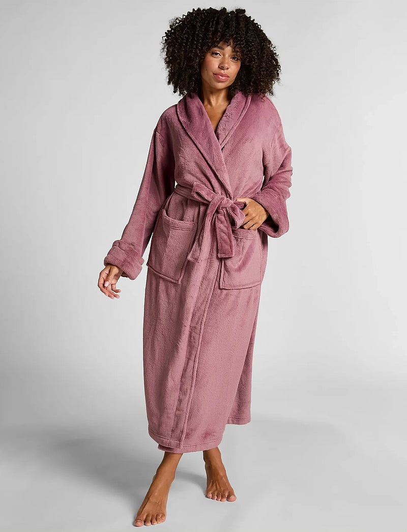 Hunkemöller - Soft Fleece Bathrobe - bademäntel - hkm purple - 0