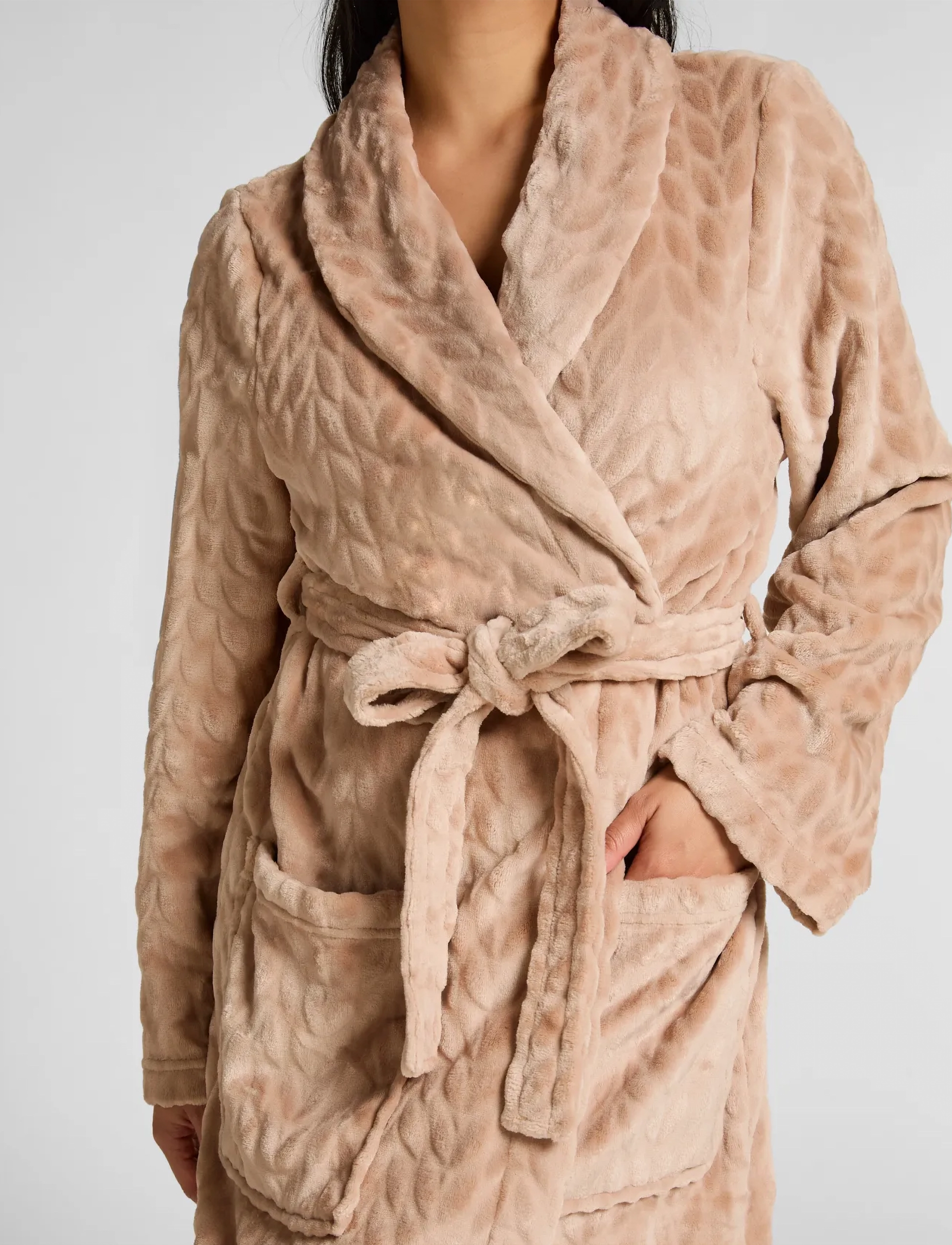 Hunkemöller - Robe Short Flannel - prezenty urodzinowe - hkm tan - 3