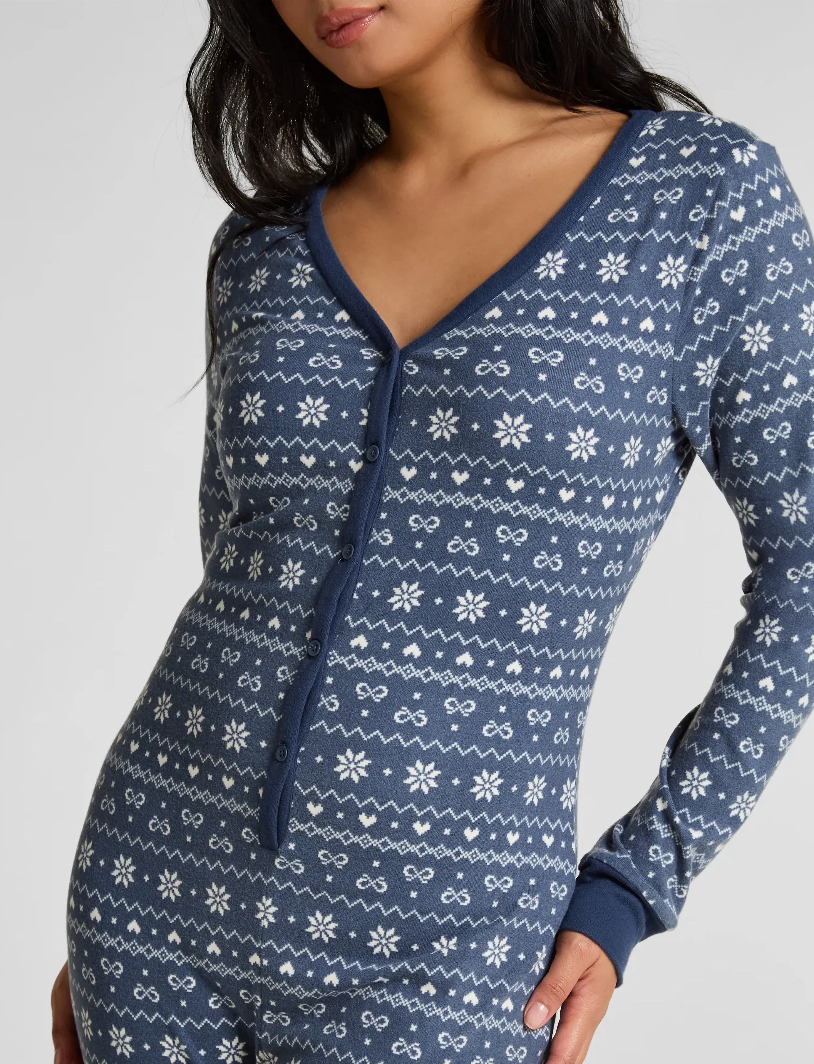 Hunkemöller - Onesie Jersey Fairisle - vintage indigo - 3