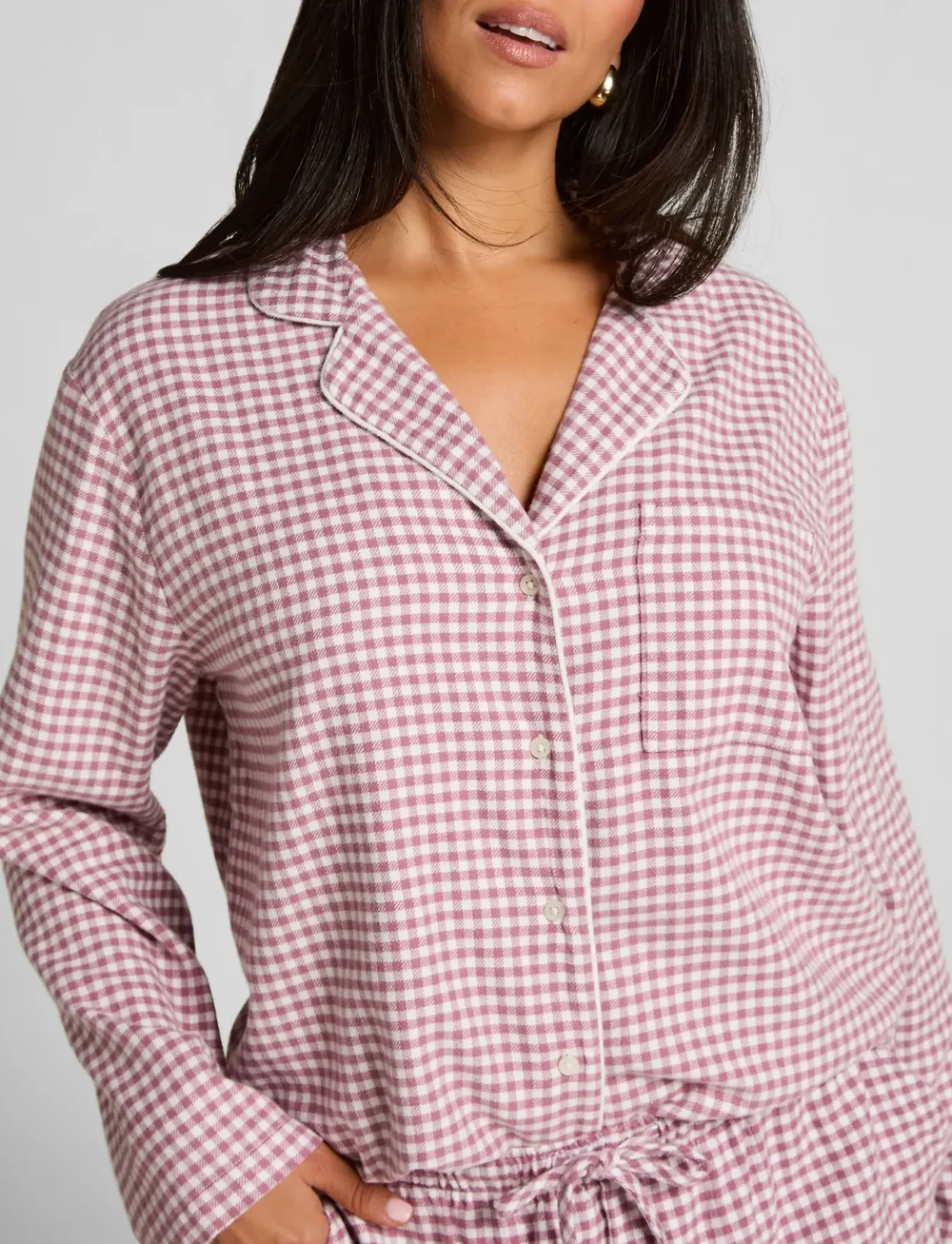 Hunkemöller - Essentials Flannel Pyjama Top - Överdelar - wistful mauve - 3