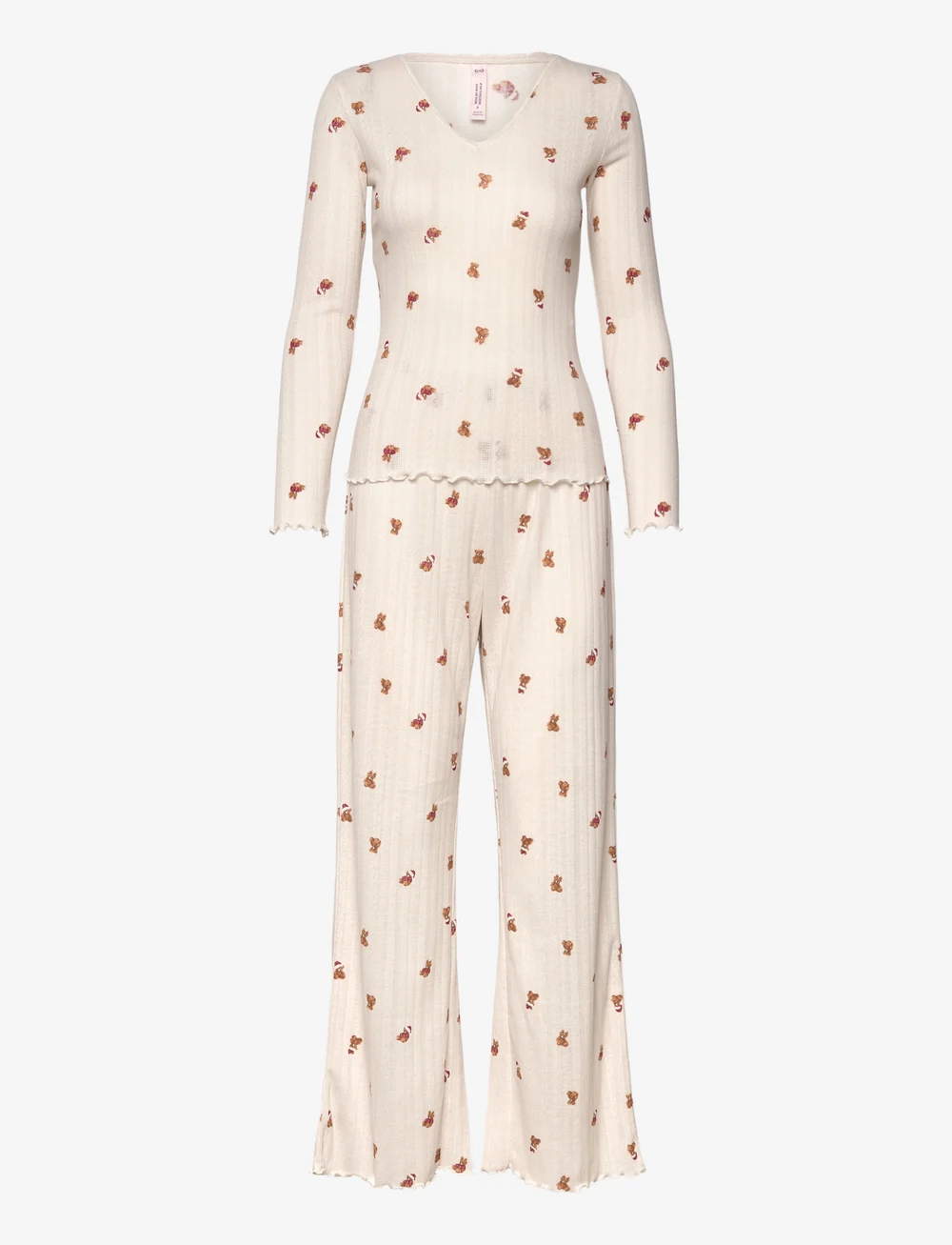 Hunkemöller - PJ LS POINTELLE BEAR - pyjamas - gardenia - 1