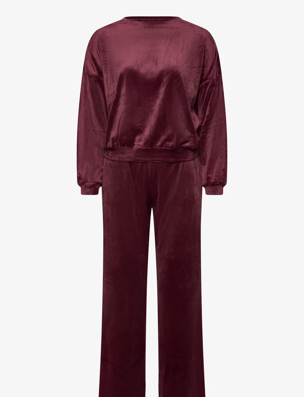 Hunkemöller - Velvet Pyjama Set - dressikomplektid - red mahogany - 1