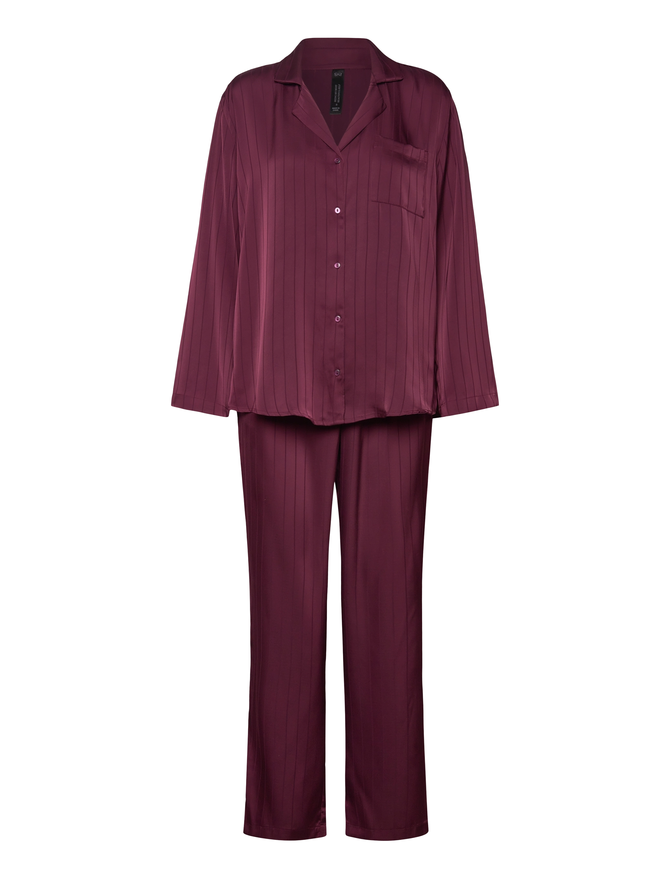 PJ LS SATIN PINSTRIPE - FIG
